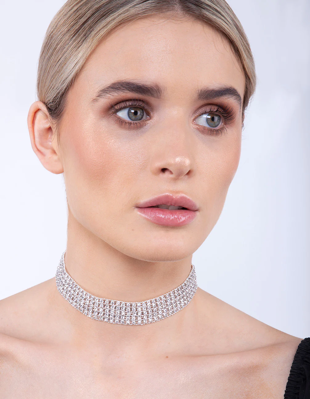 Silver 5 Row Diamante Choker - Image 2