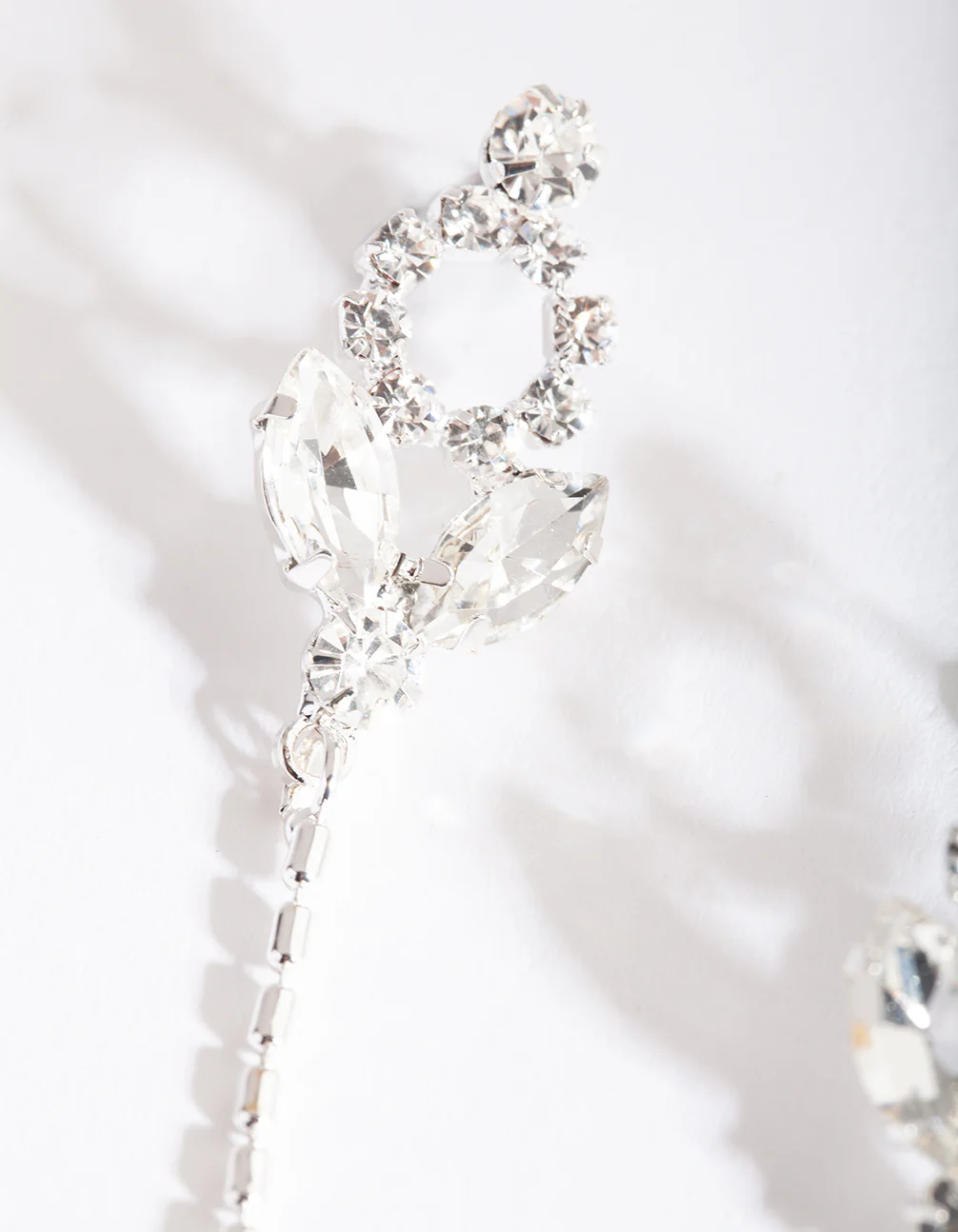 Silver Pearl Gem Drop Earrings - Image 3