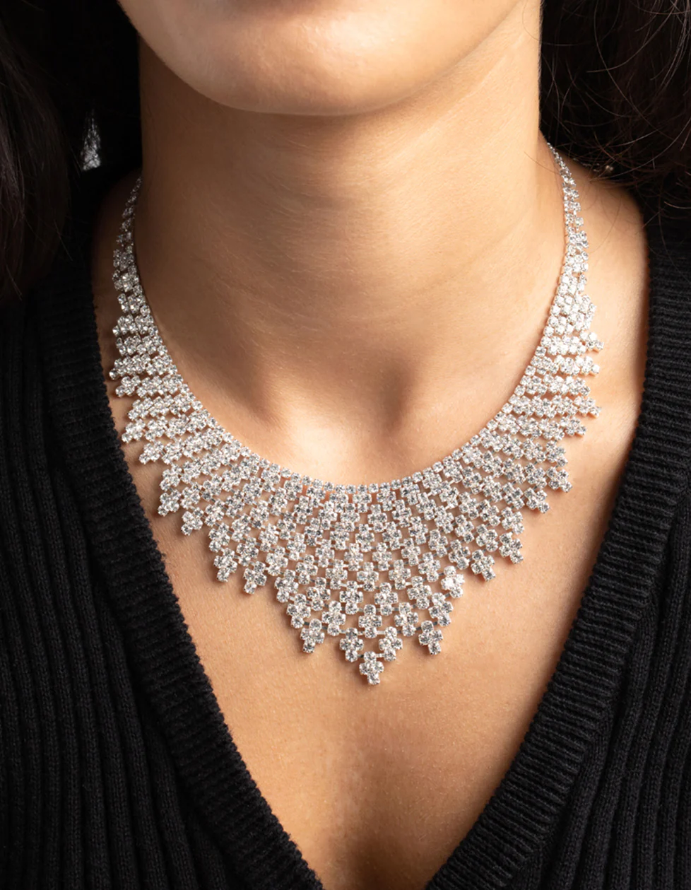 Silver Cup Chain Statement Necklace - Image 2