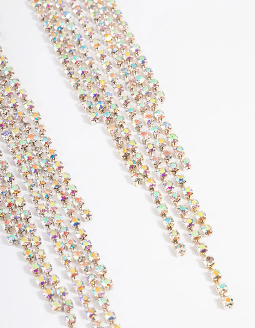 Silver Diamante Drop Earrings - Image 2