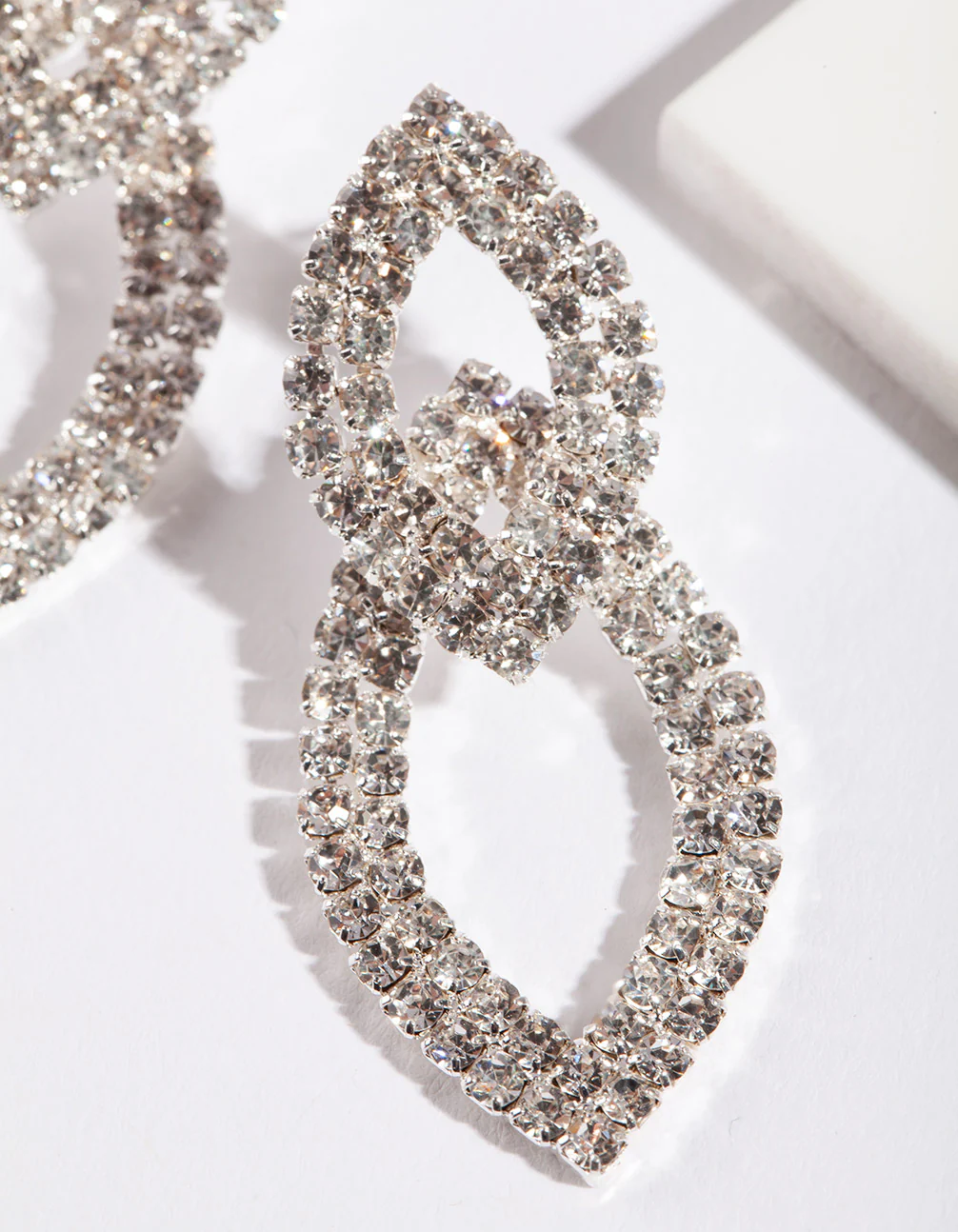 Silver Cup-Chain Double Leaf Earrings - Image 2