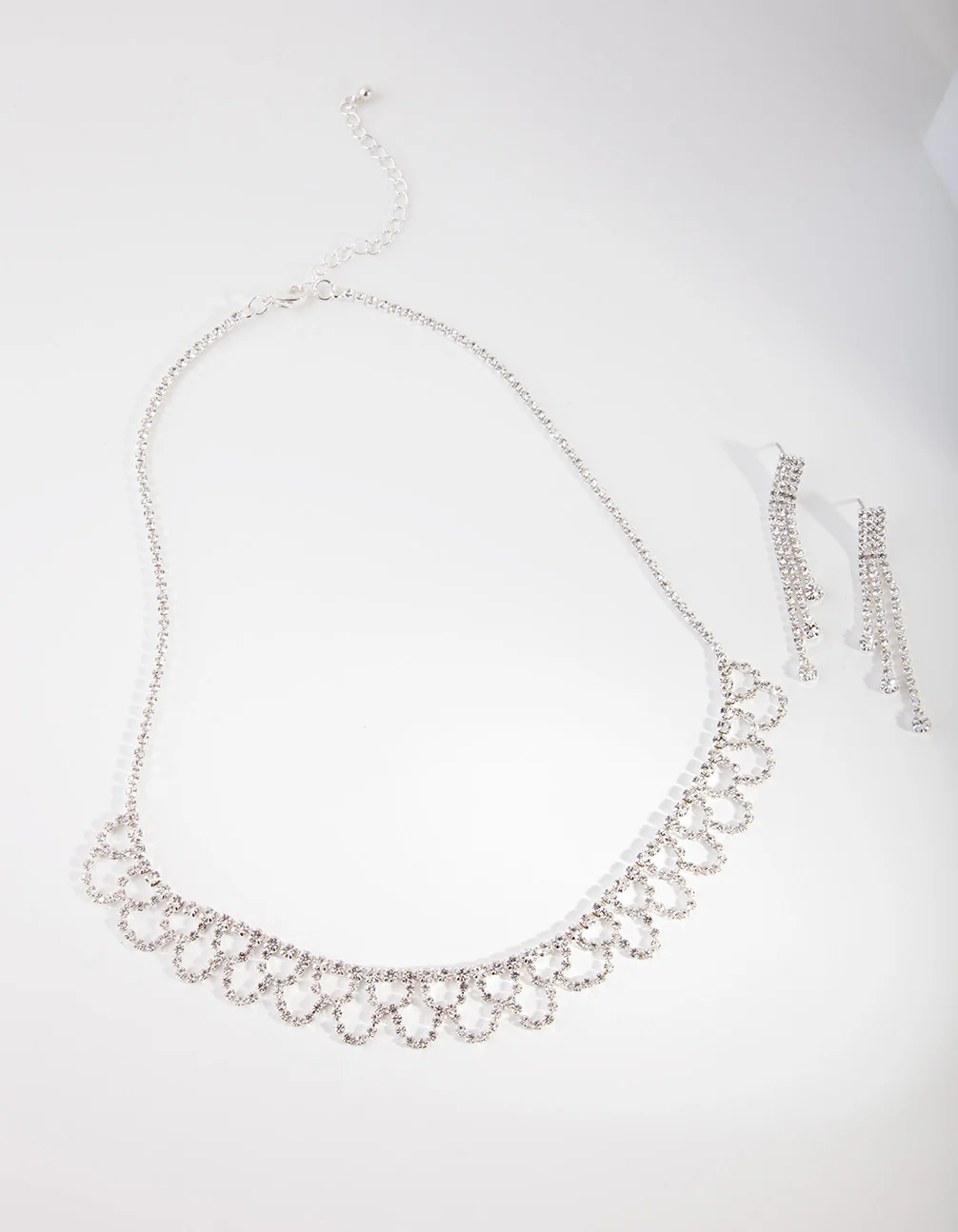 Silver Cupchain Necklace & Earrings Set - Image 2