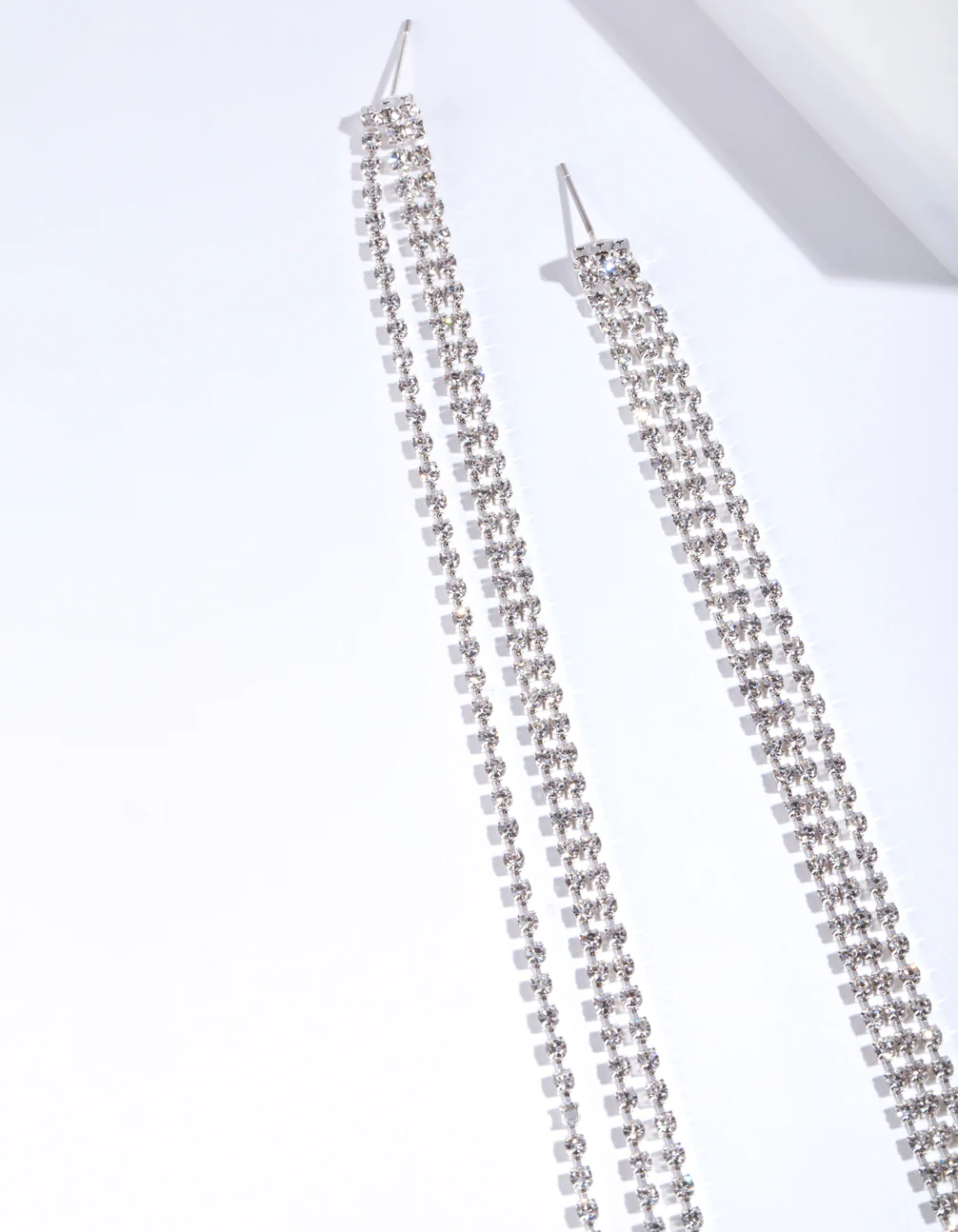 Silver Chain Tassel Earrings - Image 2