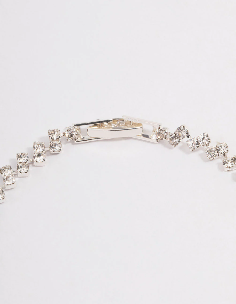 Silver Double Dangle Diamante Petal Tennis Bracelet - Image 3