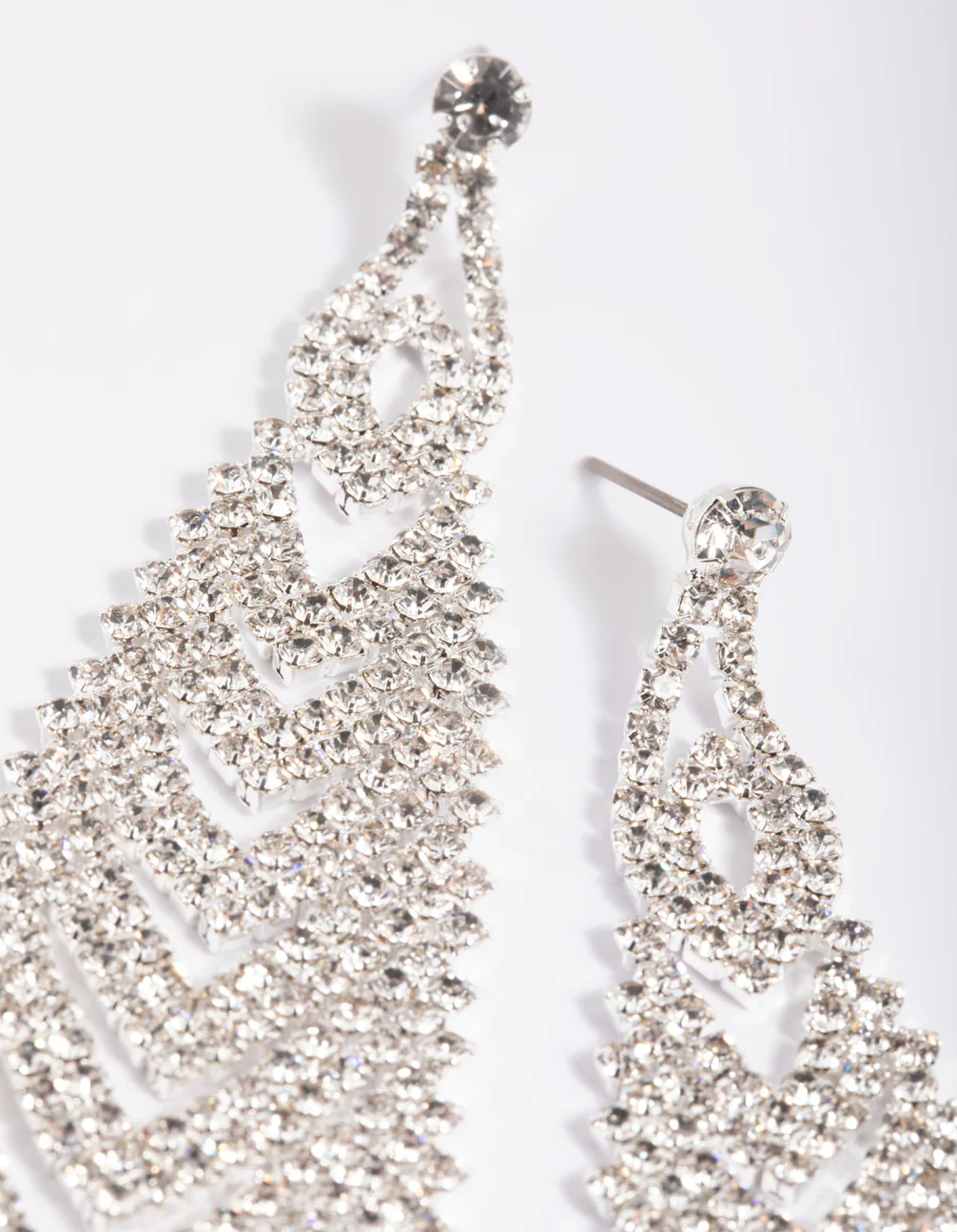 Silver Cup Chain Drop Earrings - Image 3
