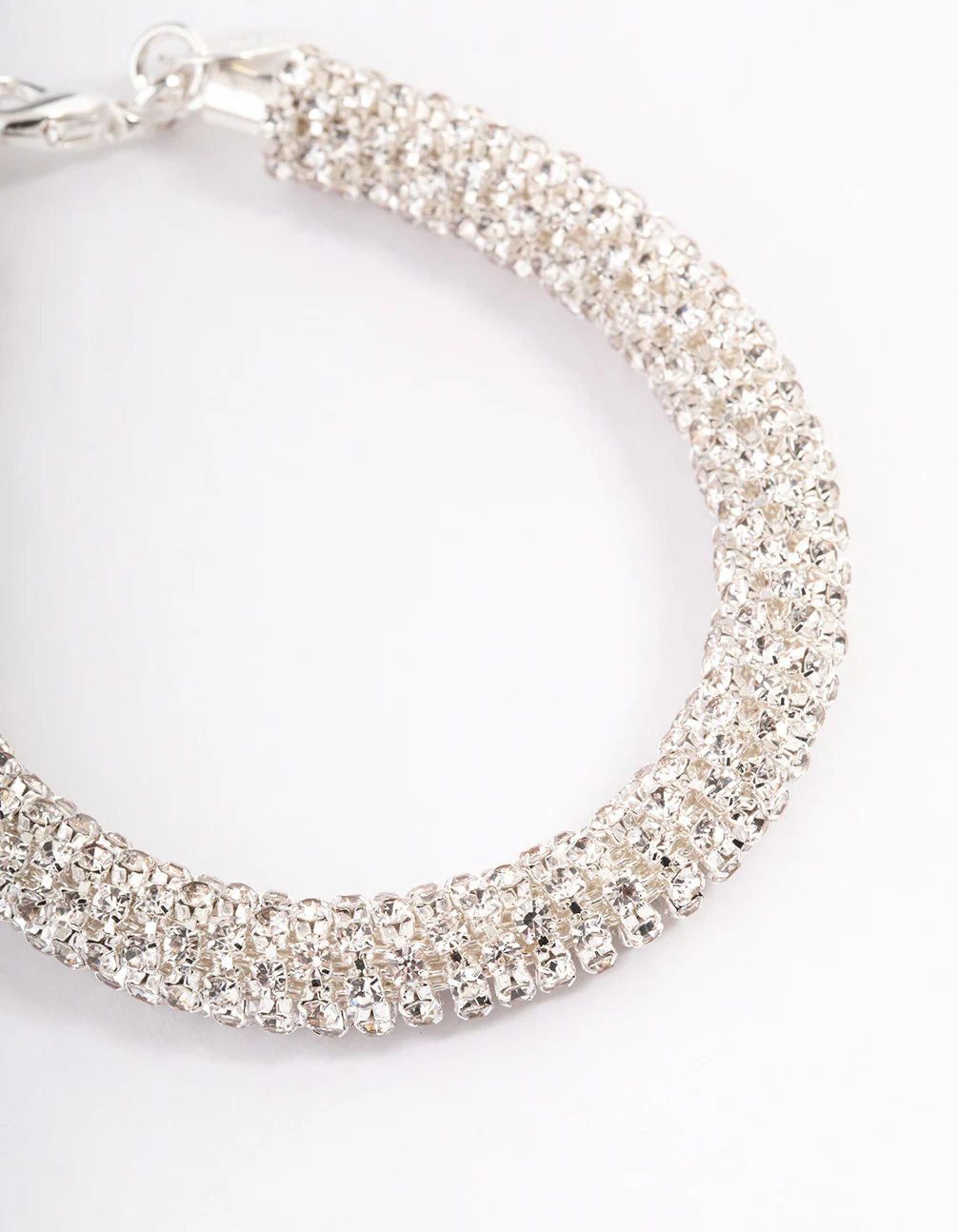 Silver Diamante Mesh Bracelet - Image 2