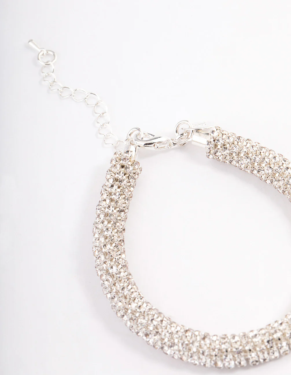 Silver Diamante Mesh Bracelet - Image 3