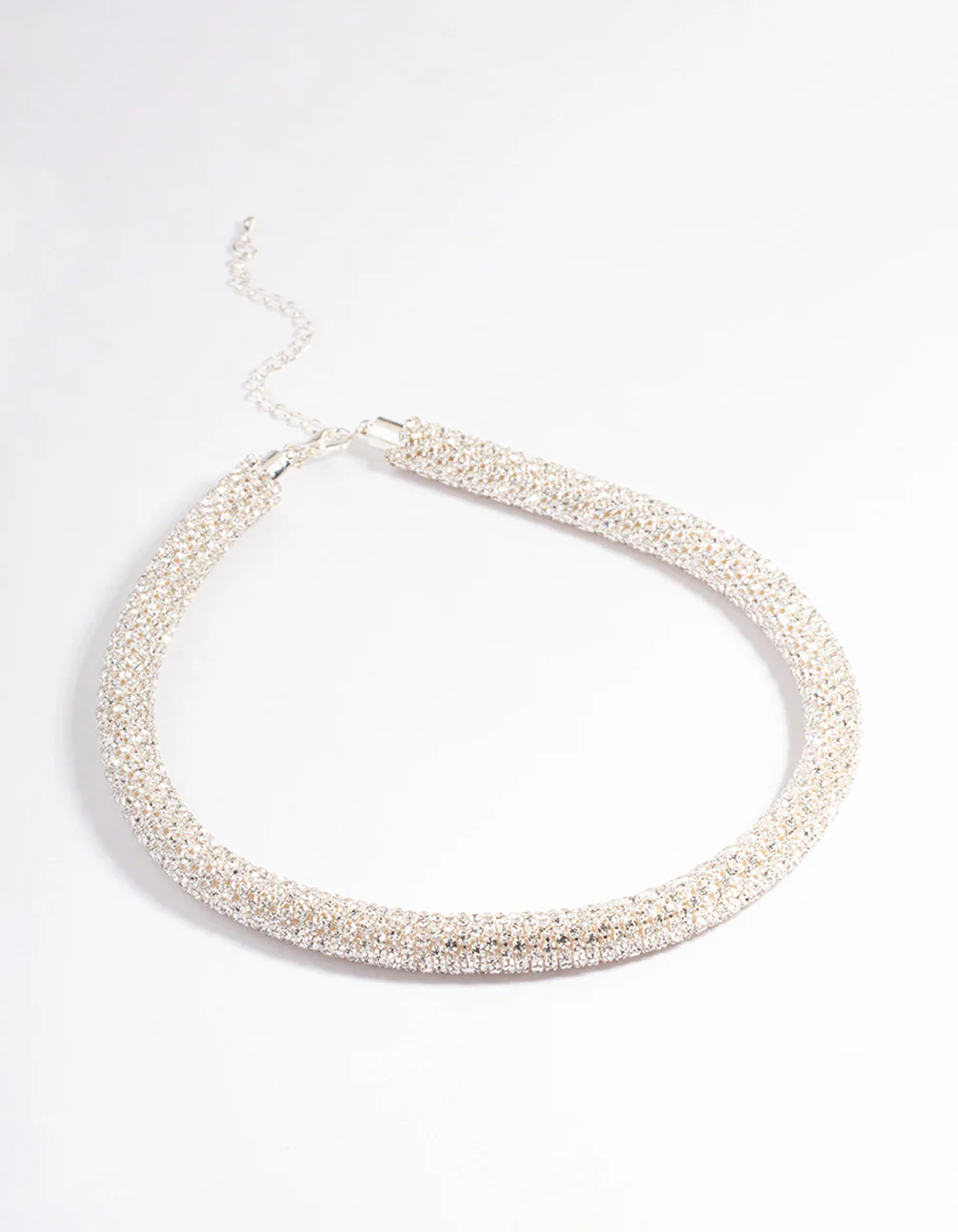 Silver Diamante Mesh Necklace - Image 2