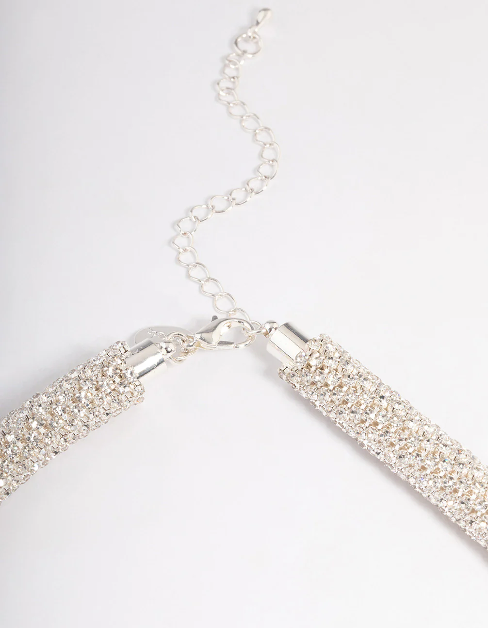 Silver Diamante Mesh Necklace - Image 3