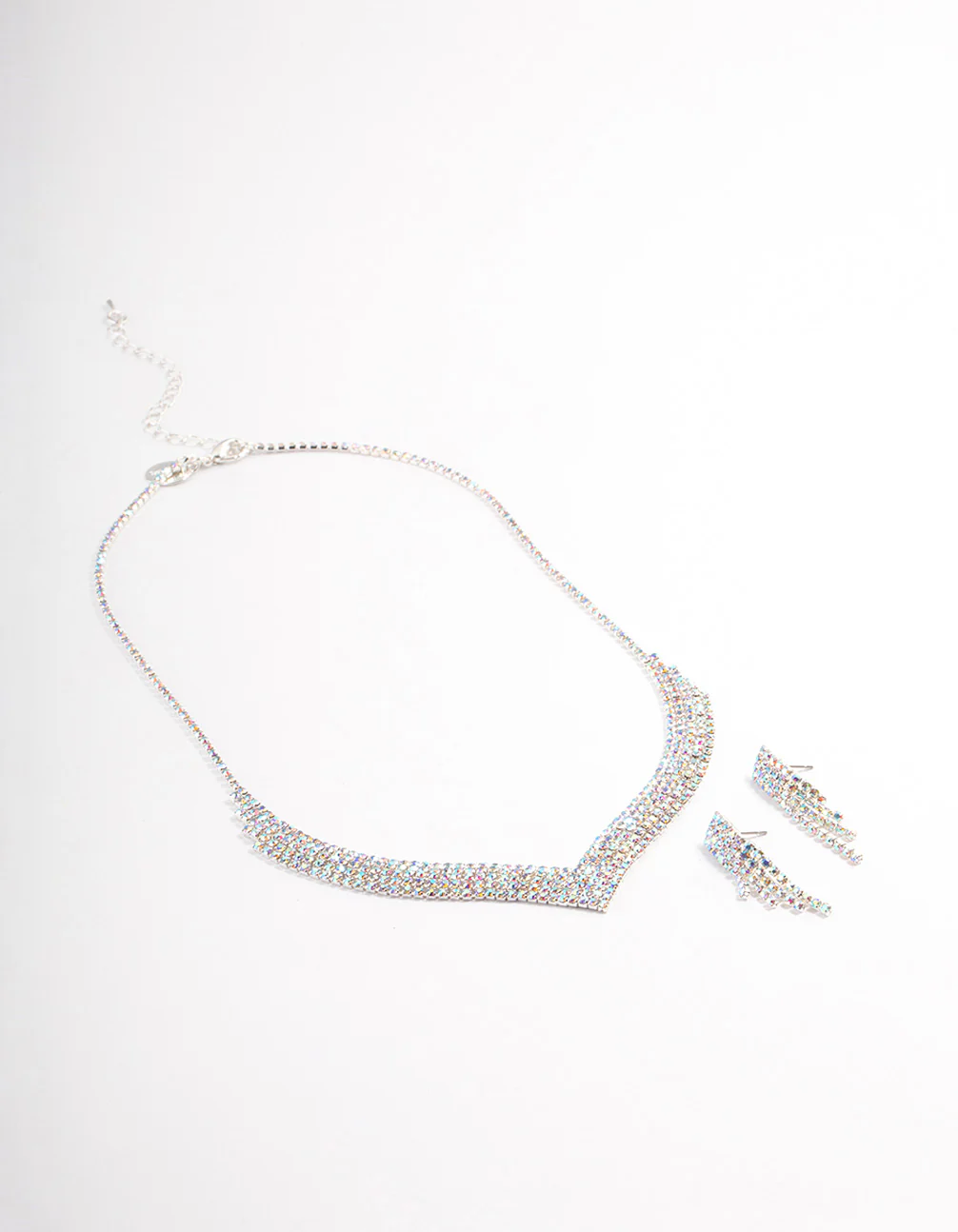 Silver DIamante Pointed Jewellery Set - Image 2