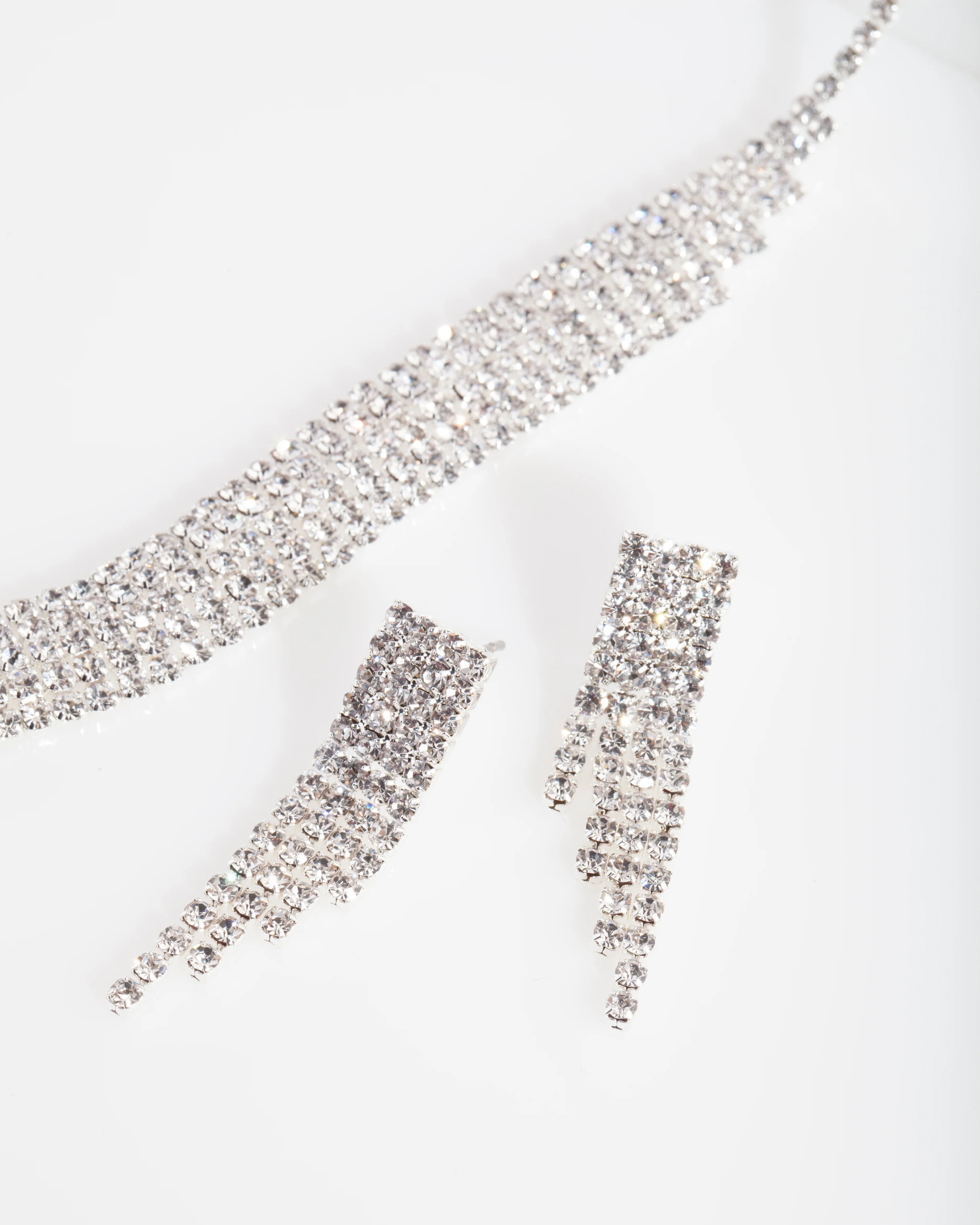 Silver Diamante Jewellery Set - Image 3