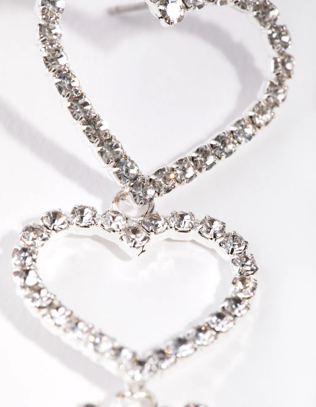 Silver Graduating Heart Drop Earrings - Image 3