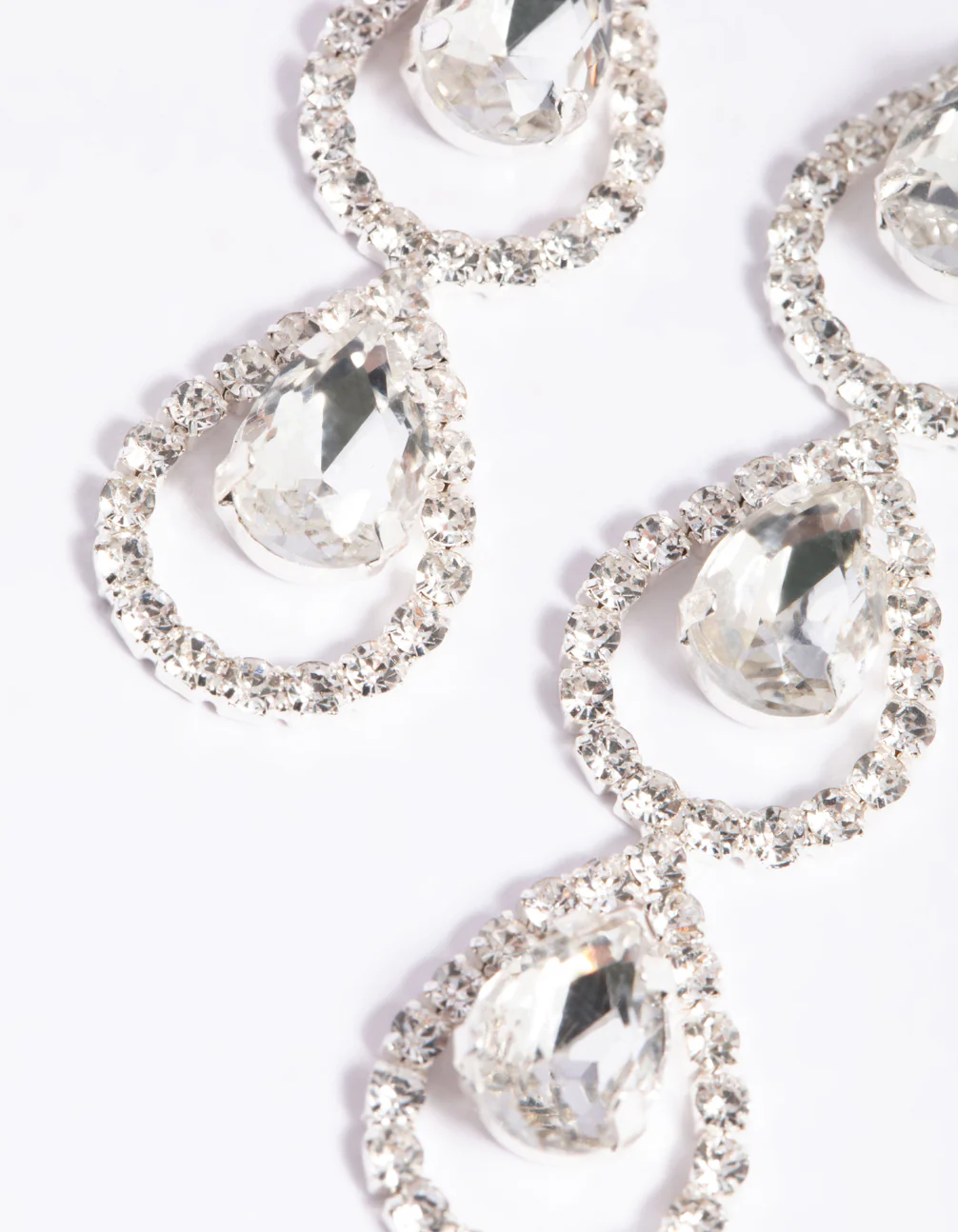 Silver Halo Drop Earrings - Image 3