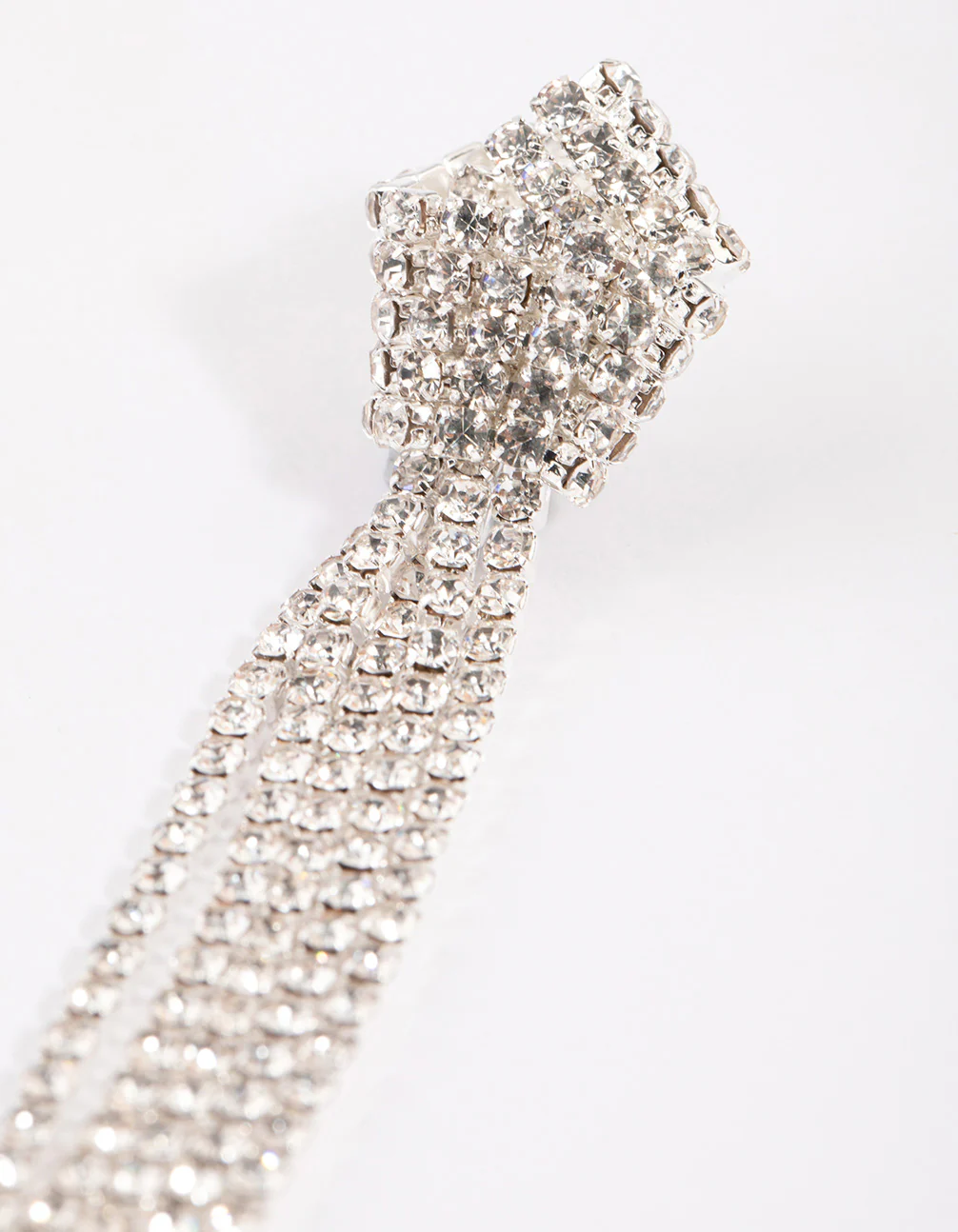 Silver Knot Cup Chain Drop Earrings - Image 3