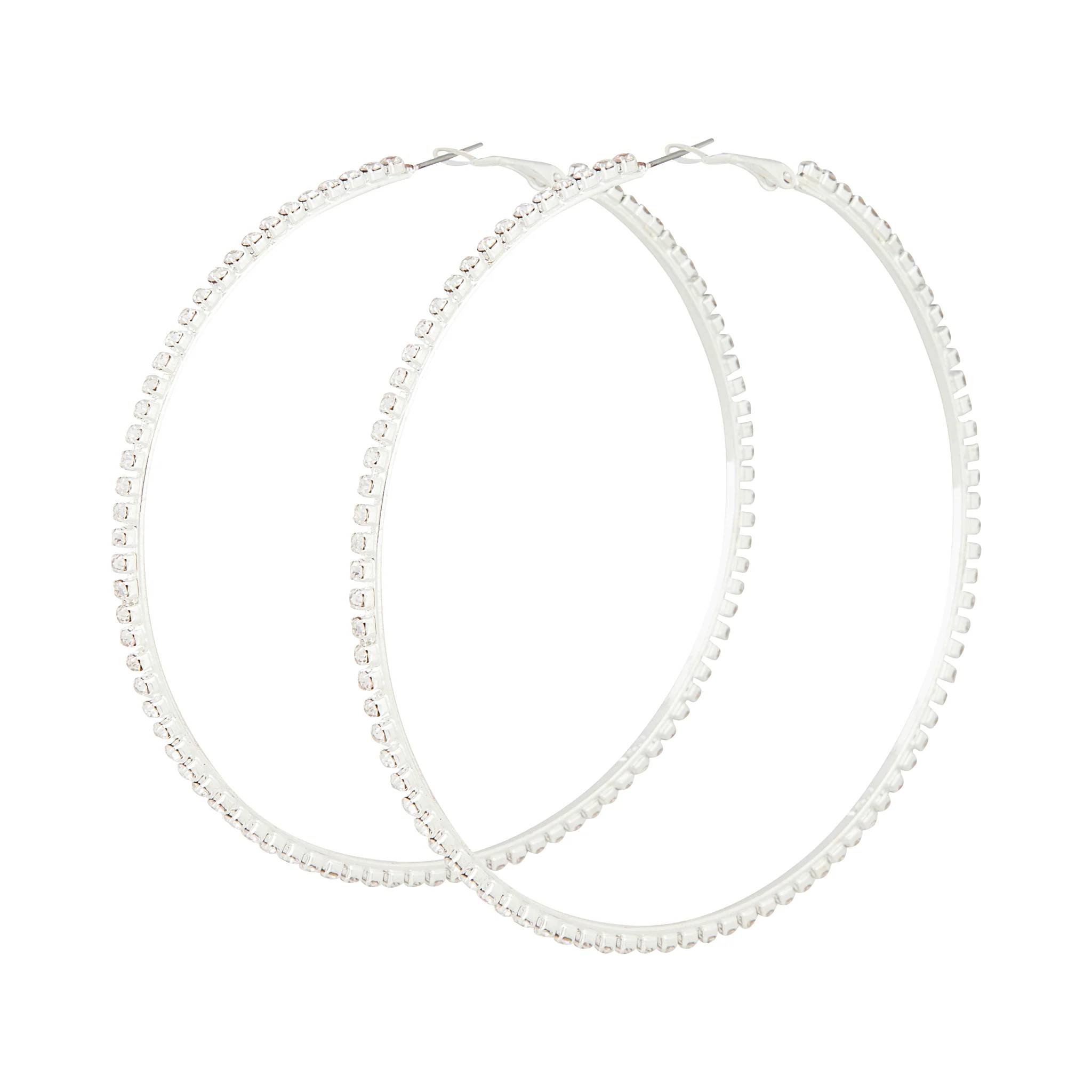 Silver Large Diamante Hoop - Image 3