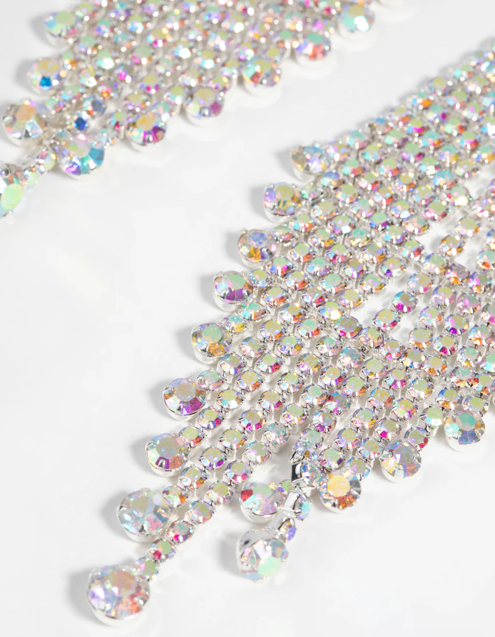 Silver Diamante Drape Earrings - Image 4