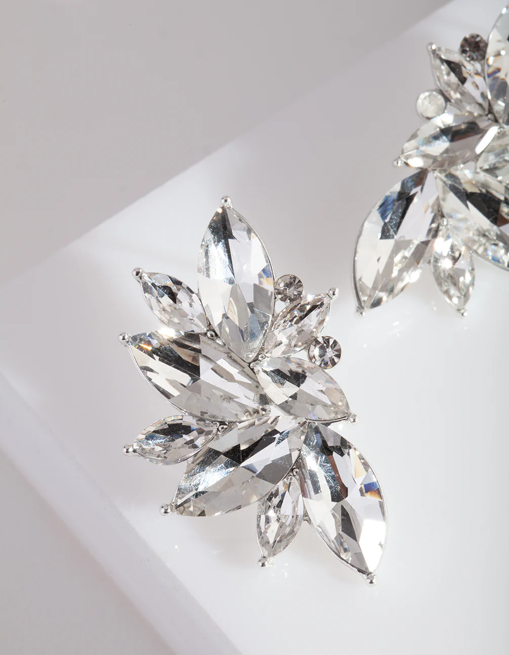 Diamante Fan Stud Earrings - Image 2