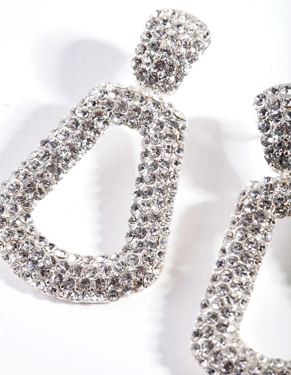 Diamante Mini Doorknocker Earrings - Image 2