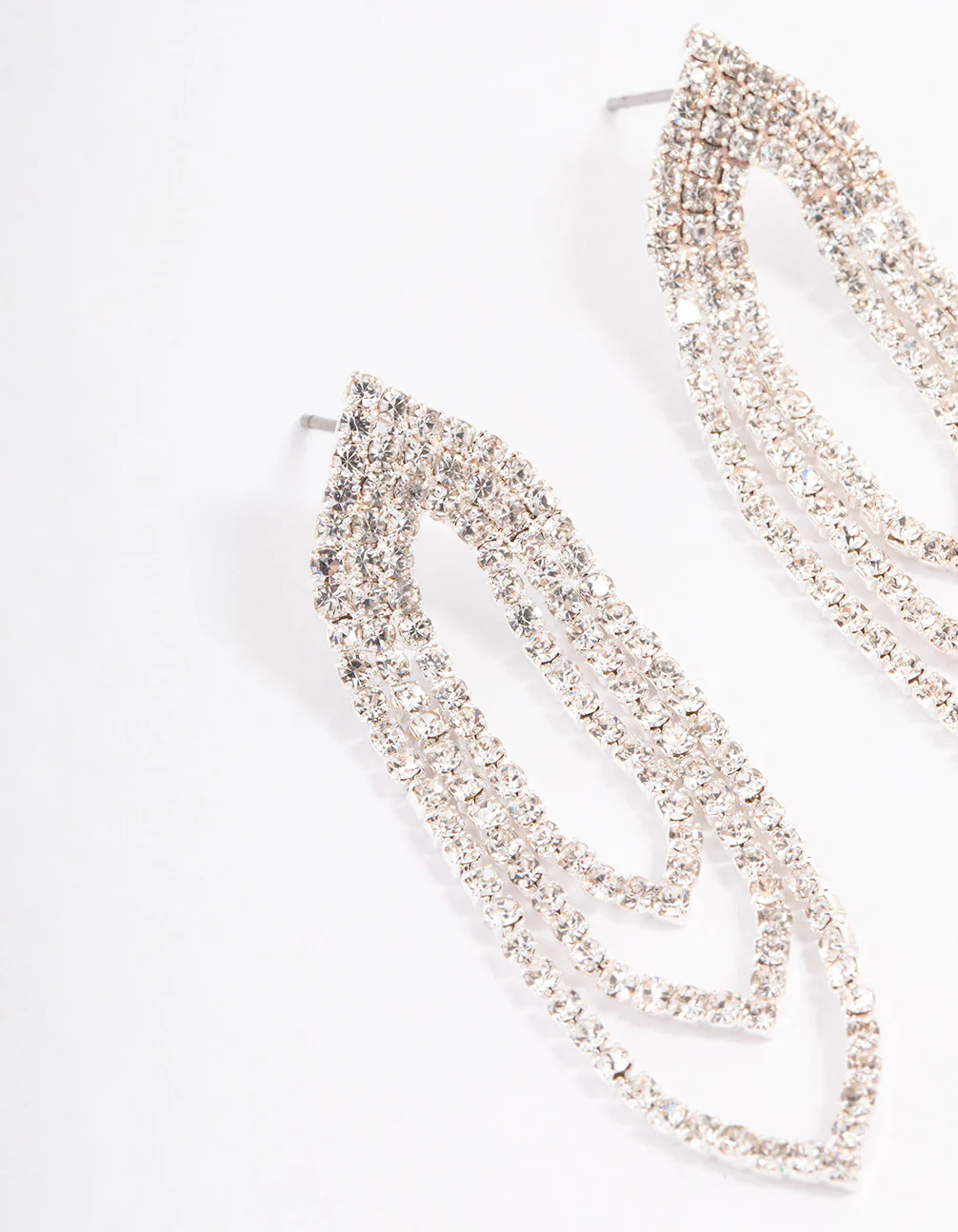 Silver Mini Oval Cupchain Earrings - Image 2