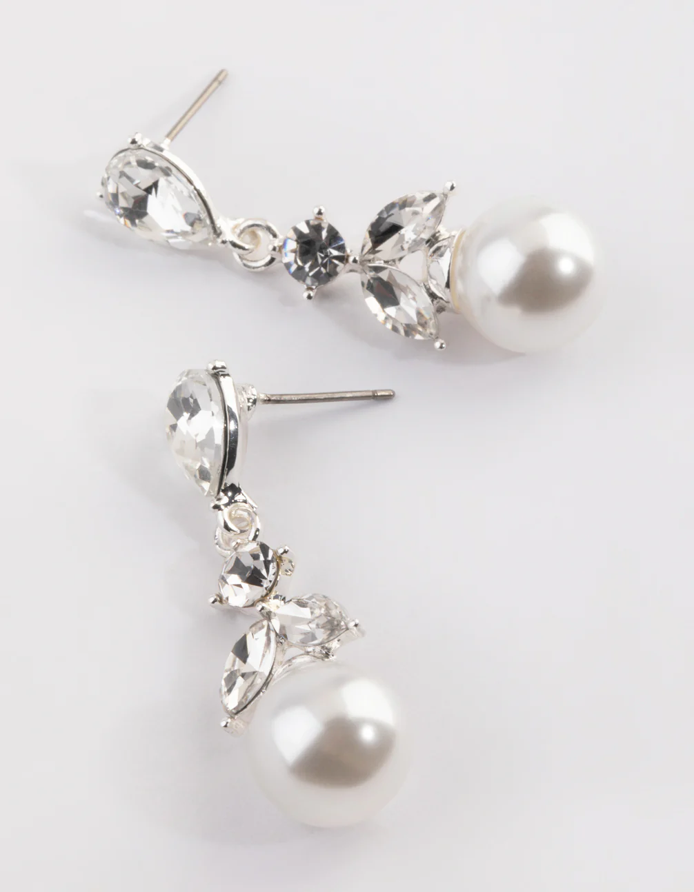 Silver Pearl Drop Earrings - Image 3