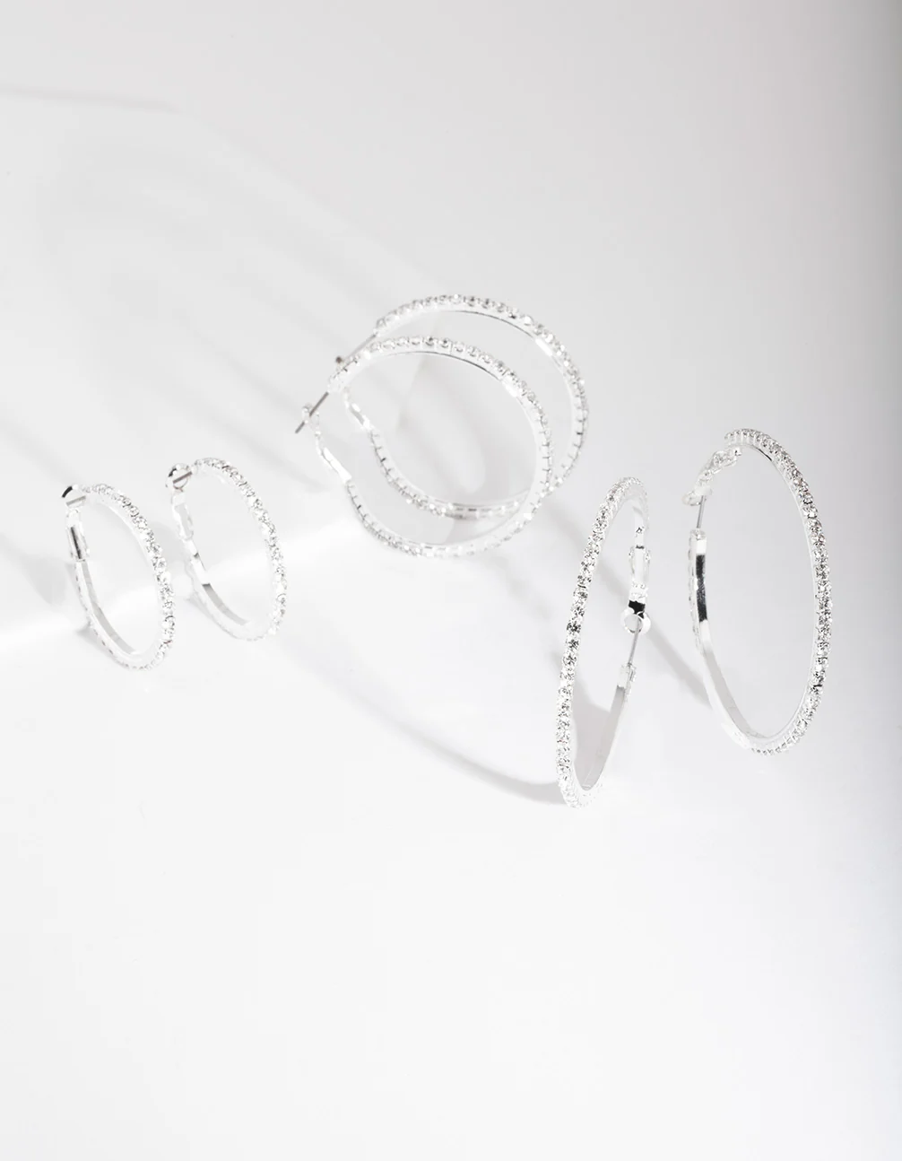 Silver Diamante Multi Hoop Earring Pack - Image 3