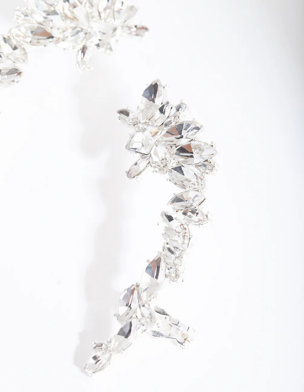 Silver Navette Ear Crawler Earrings - Image 2
