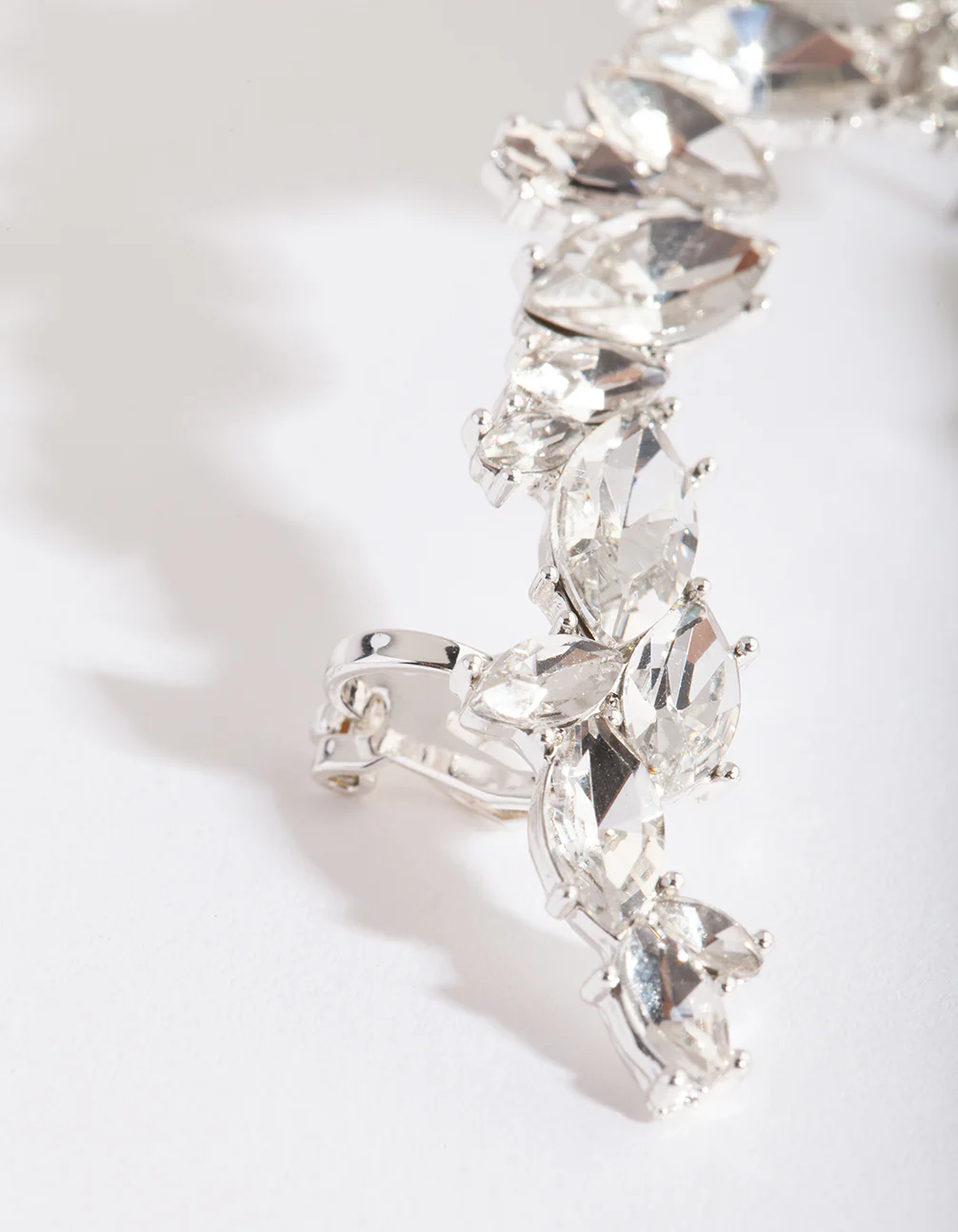 Silver Navette Ear Crawler Earrings - Image 3