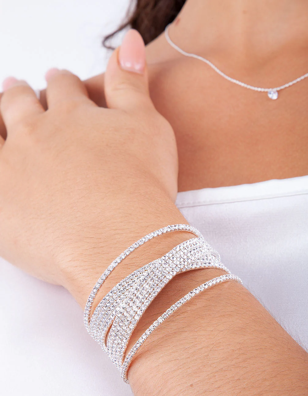 Silver Overlap Cup Chain Cup Bracelet - Image 3