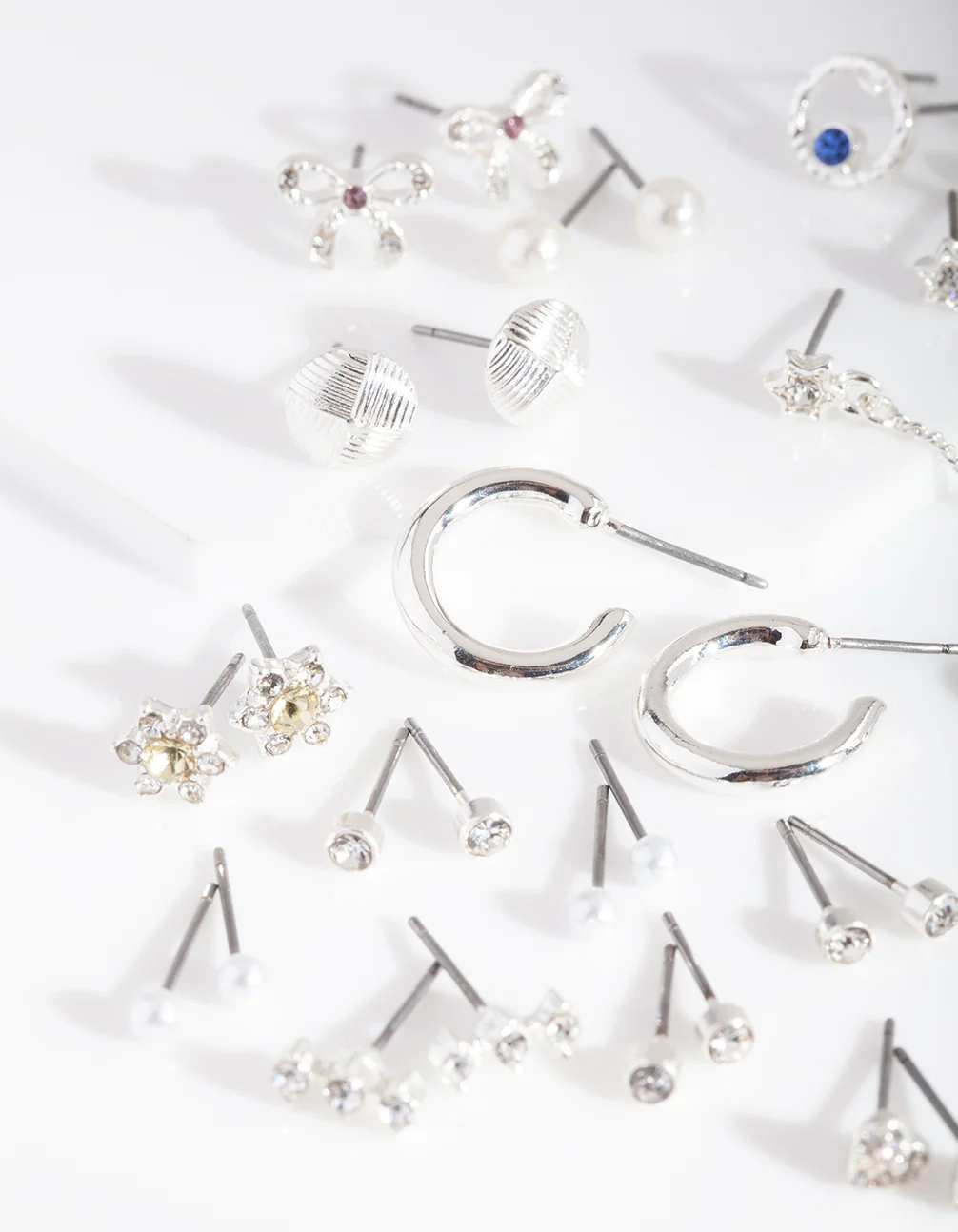 Silver Diamante Motif Earring 20 Pack - Image 2