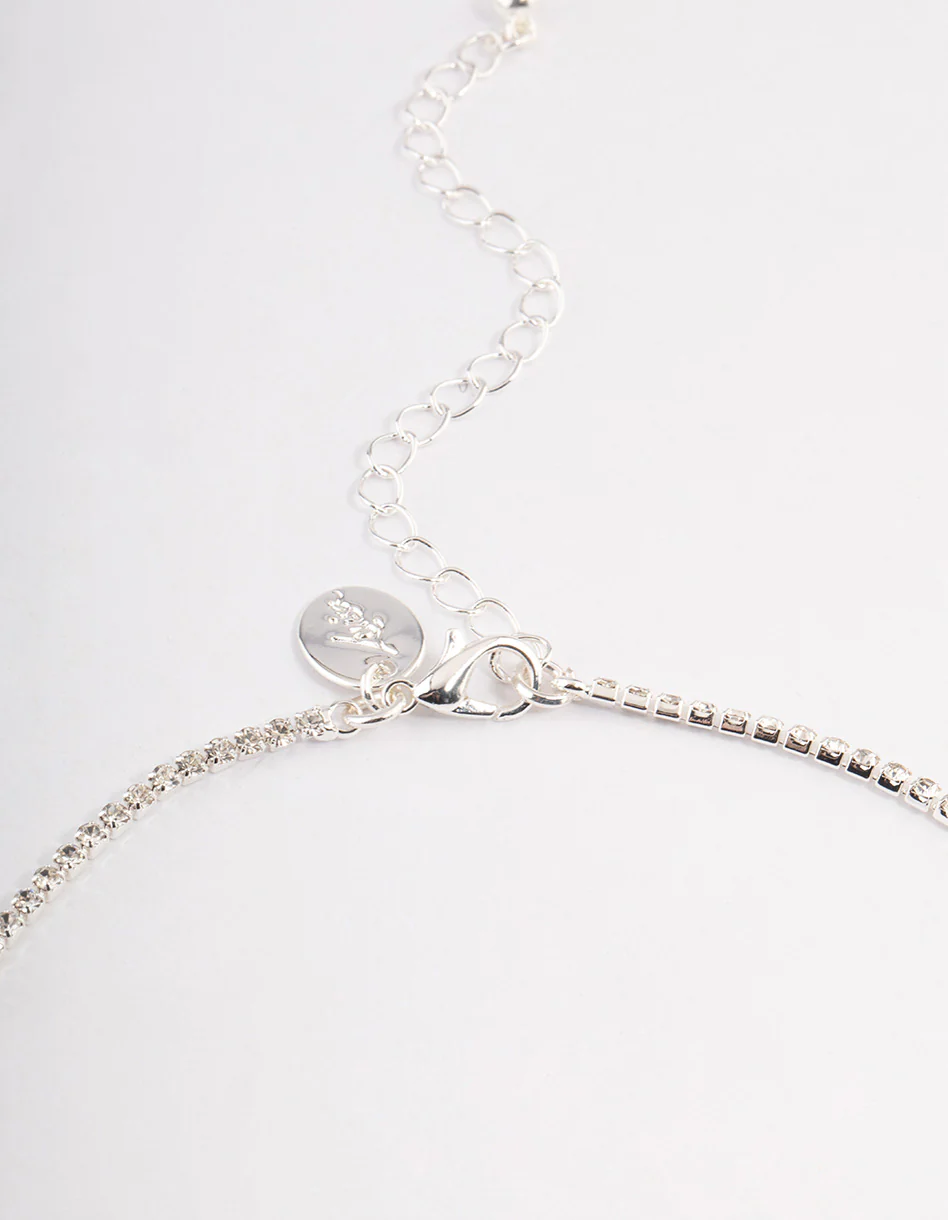 Silver Rectangle Graduated Pendant Jewellery Sets - Image 3