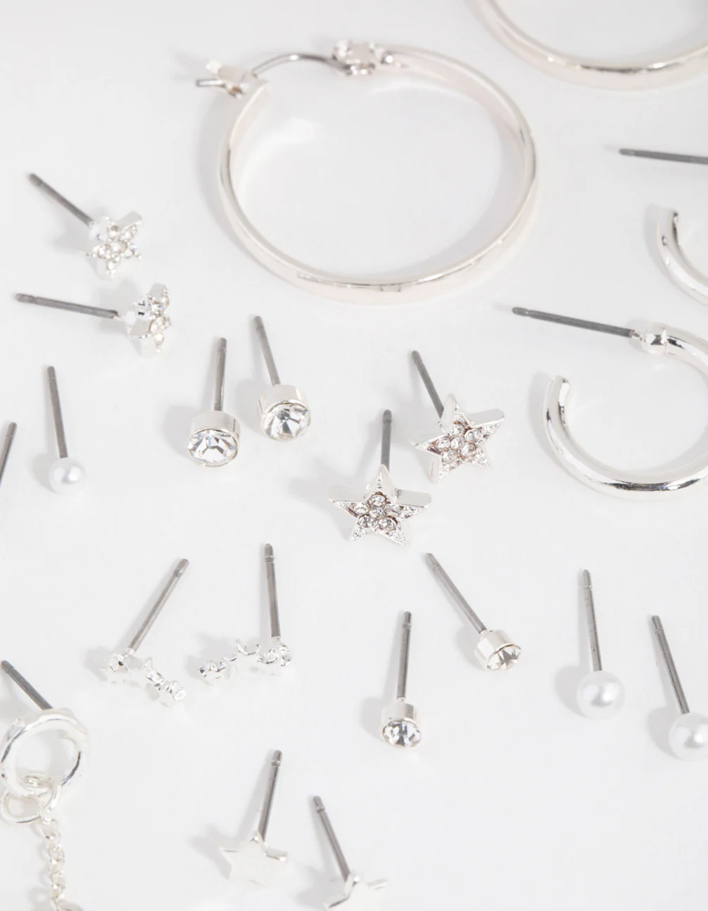 Silver Star Stud & Hoop 16-Pack Earring - Image 2
