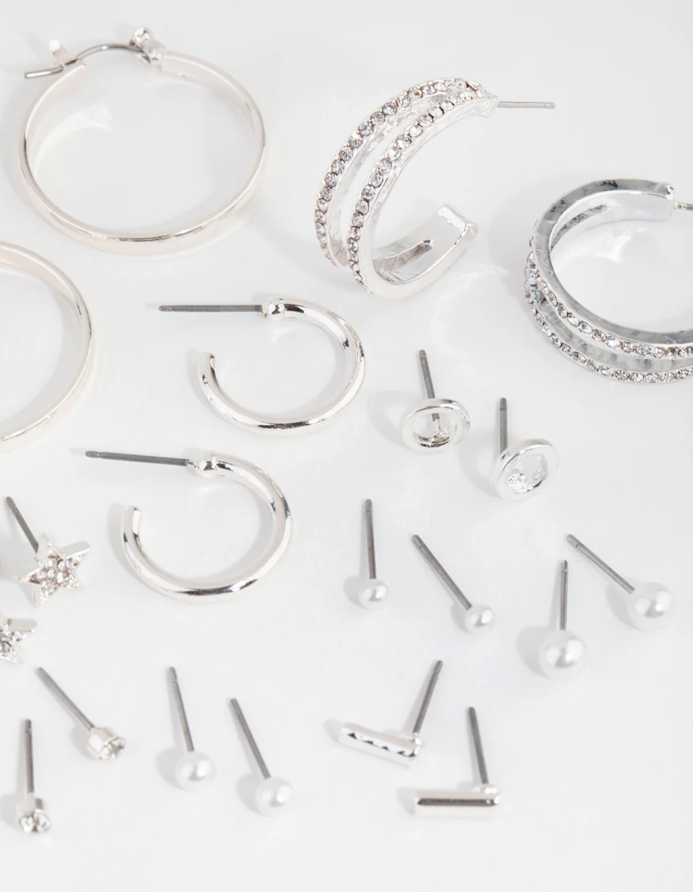 Silver Star Stud & Hoop 16-Pack Earring - Image 3