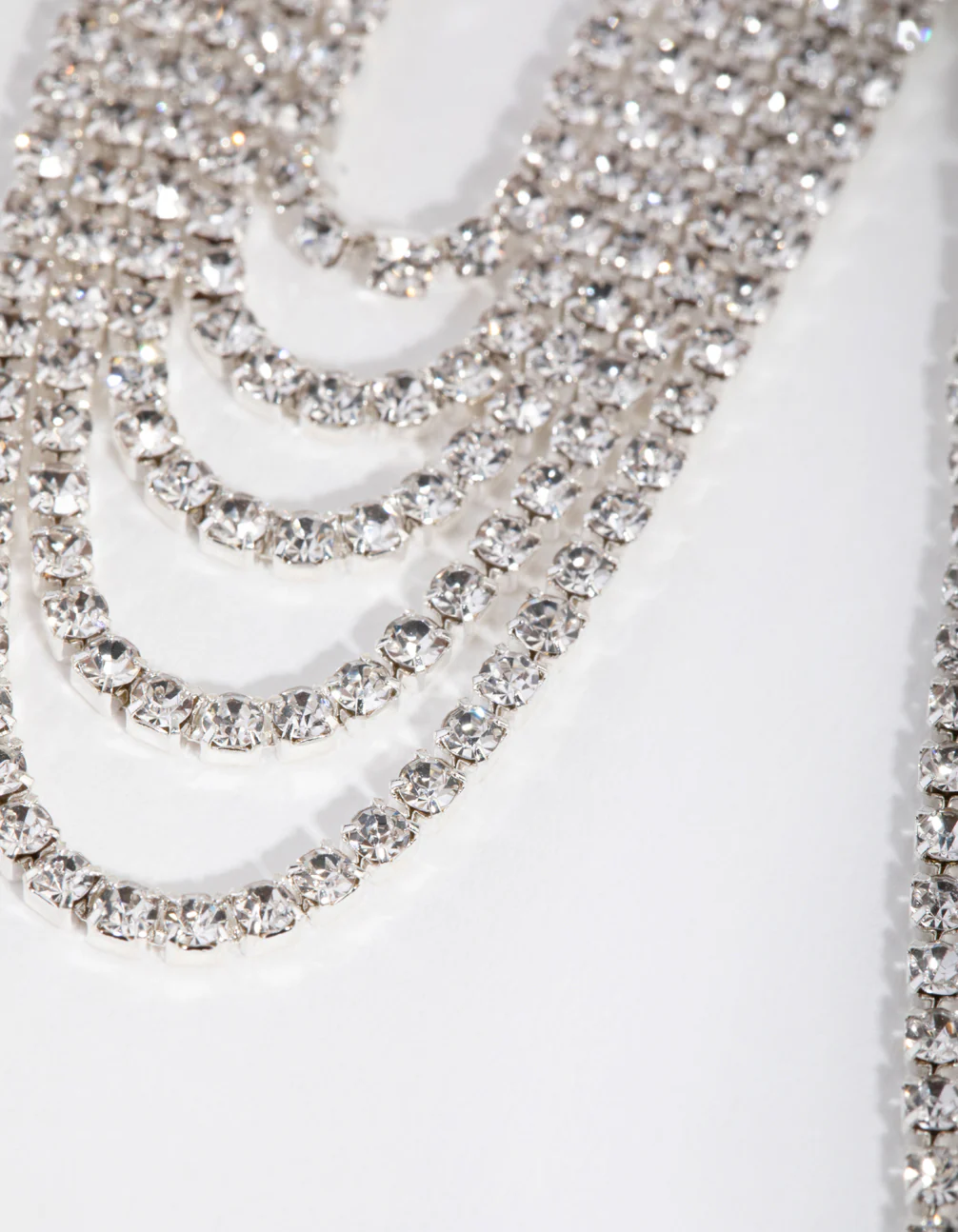 Silver Waterfall Drop Earrings - Image 2