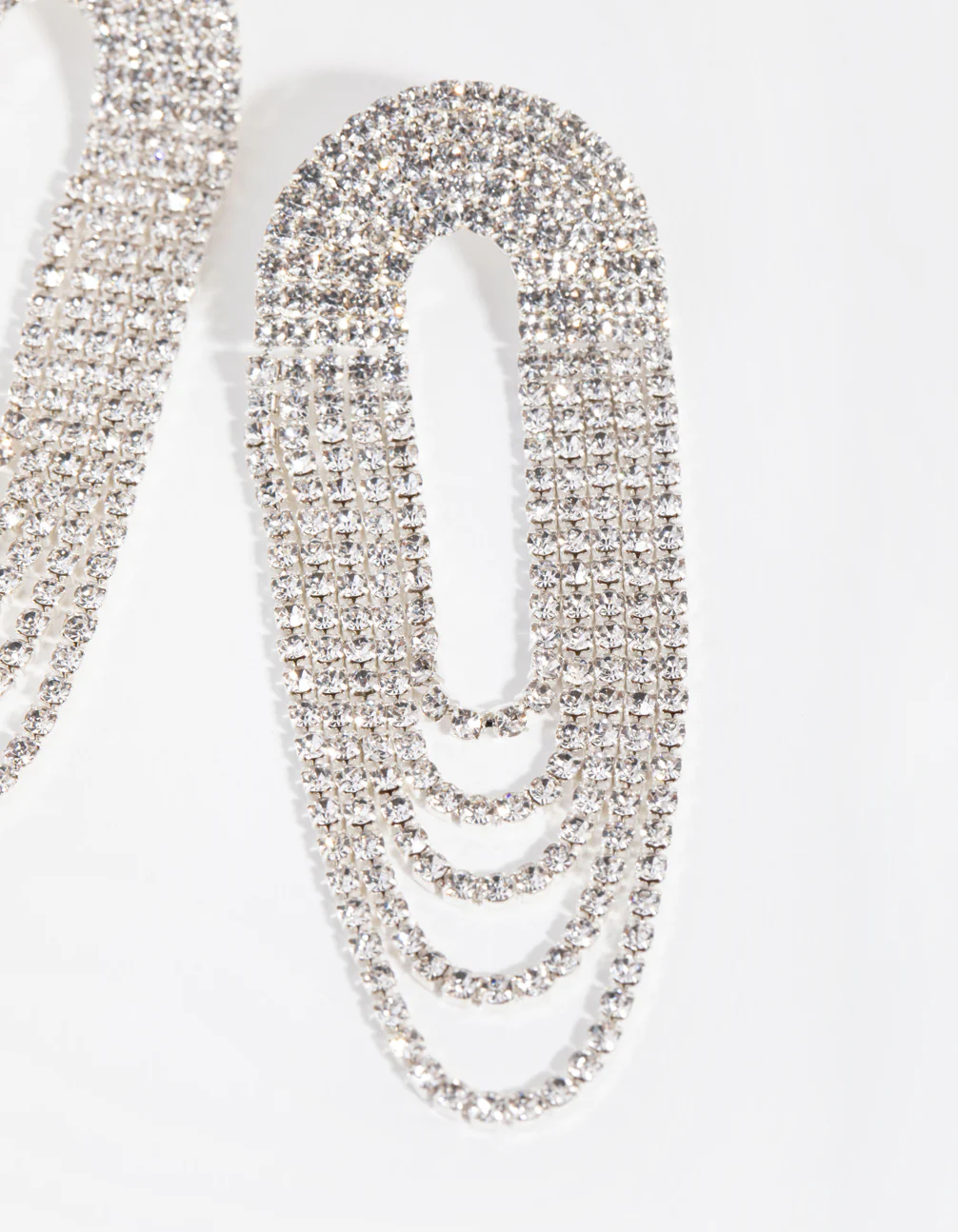 Silver Waterfall Drop Earrings - Image 3