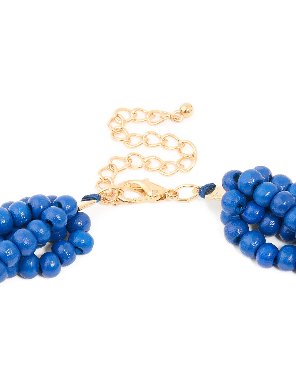 Dark Blue Acrylic Beaded Long Layered Necklace - Image 3