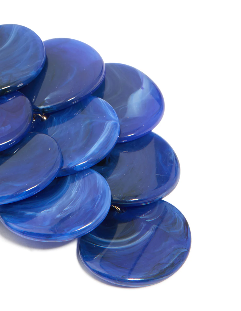 Dark Blue Acrylic Circles Waterfall Drop Earrings - Image 5