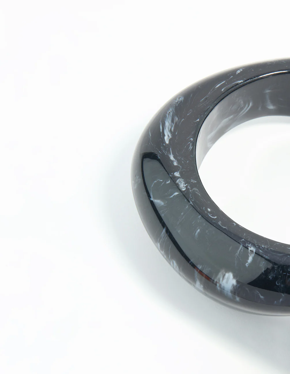 Dark Blue Acrylic Organic Bangle - Image 3