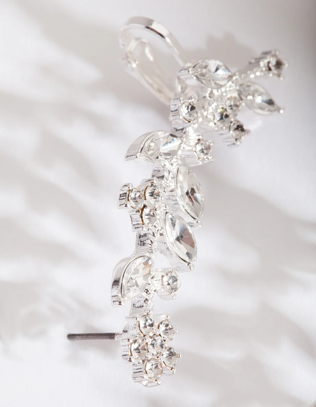 Silver Diamante Leaf Ear Cuff - Image 2