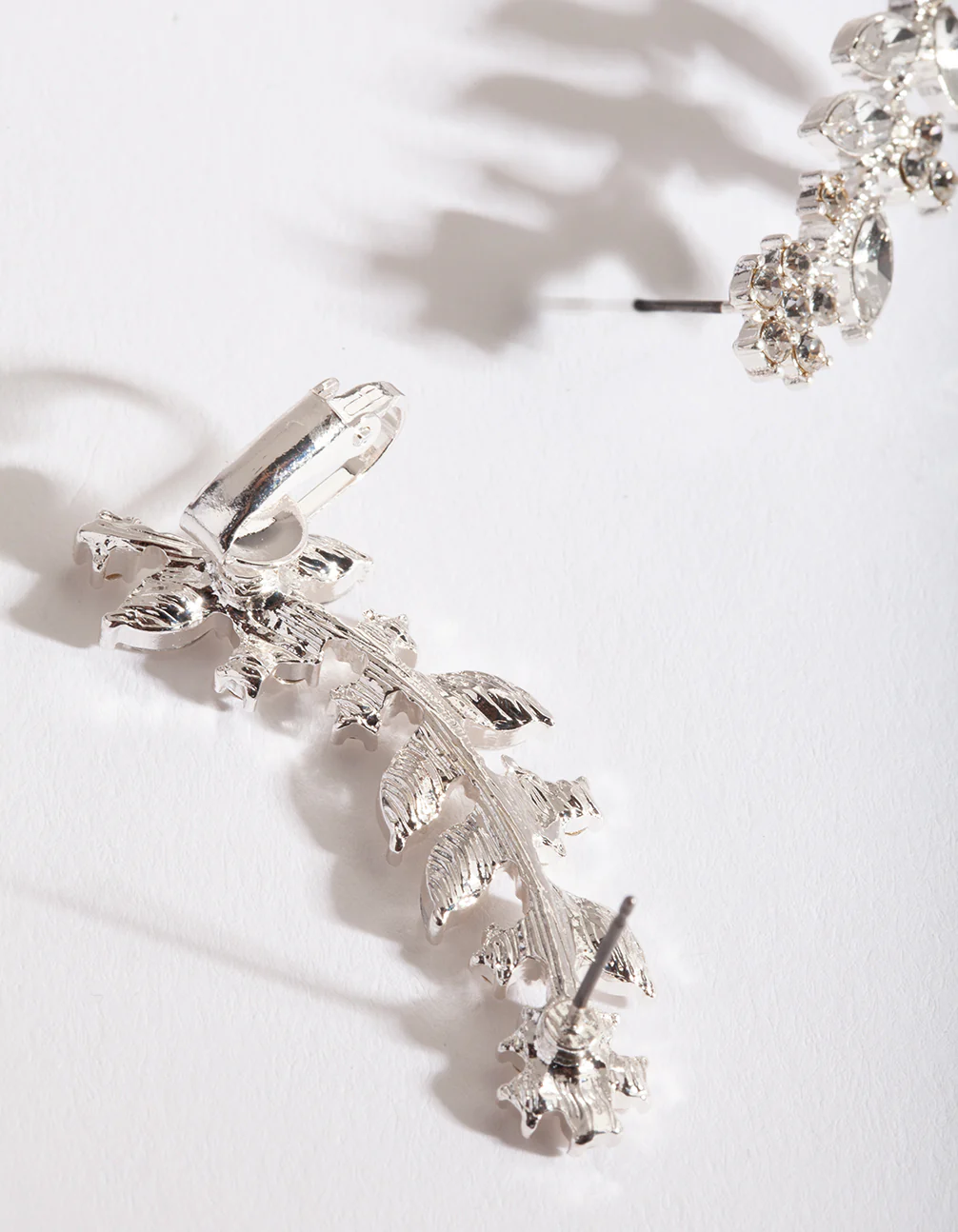 Silver Diamante Leaf Ear Cuff - Image 3