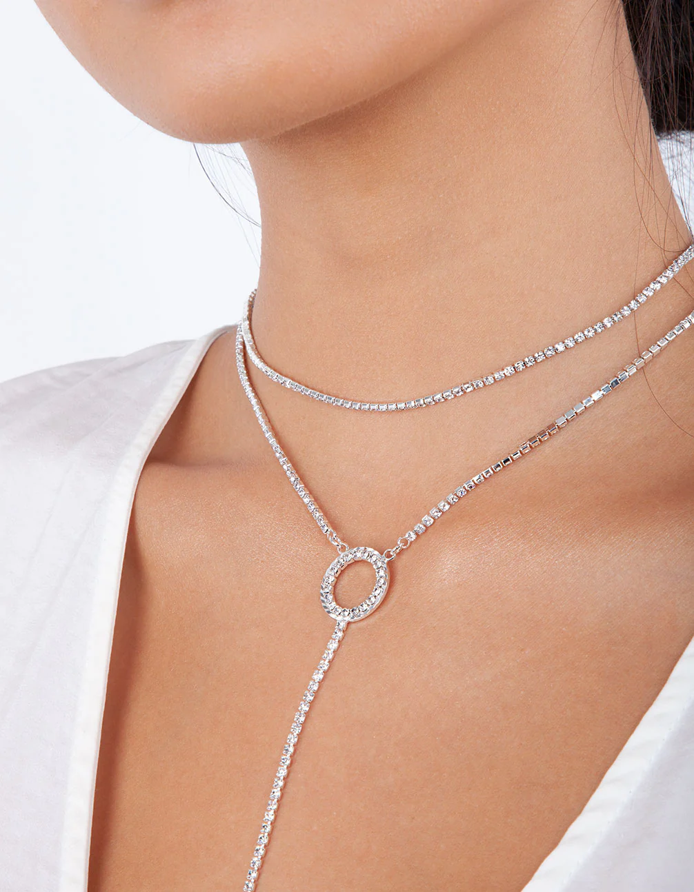 Silver Circle Cup Chain Choker - Image 4