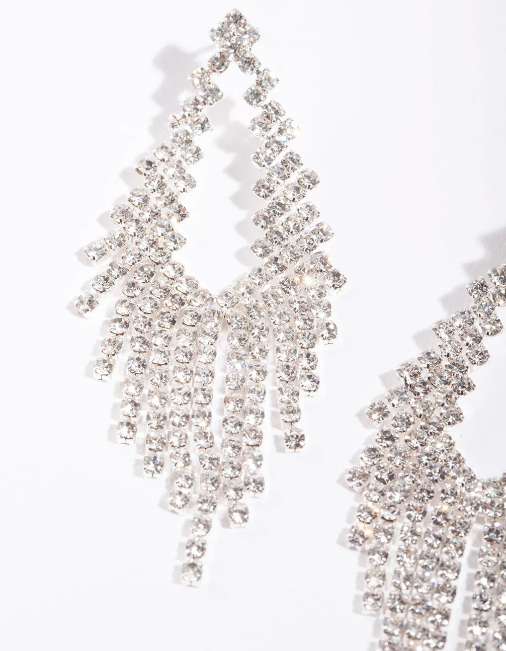 Sliver Cascade Cup Chain Earrings - Image 2