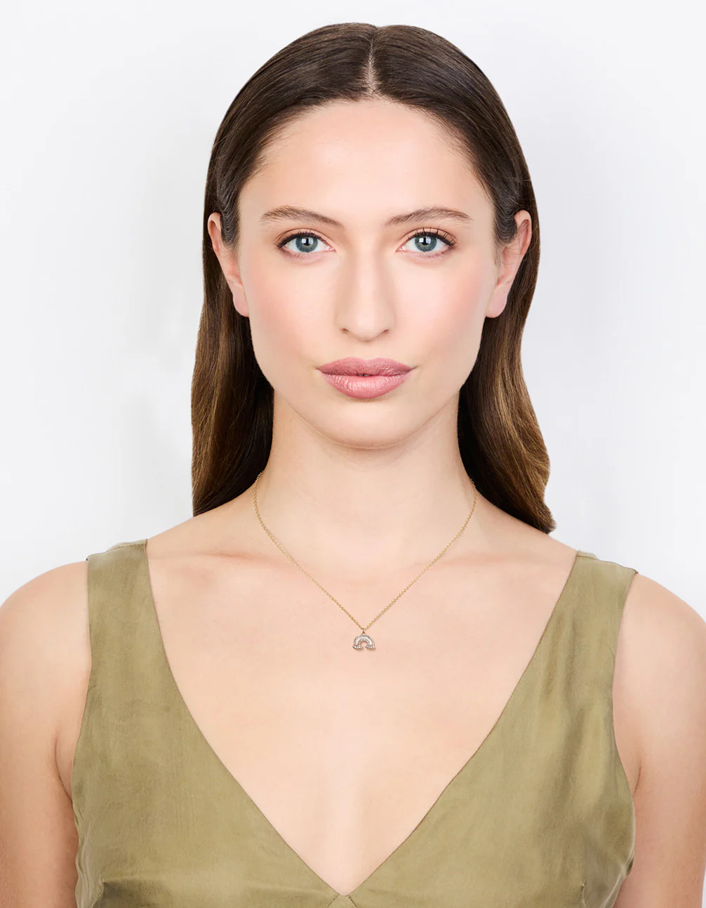 Gold Diamante Rainbow Necklace - Image 3