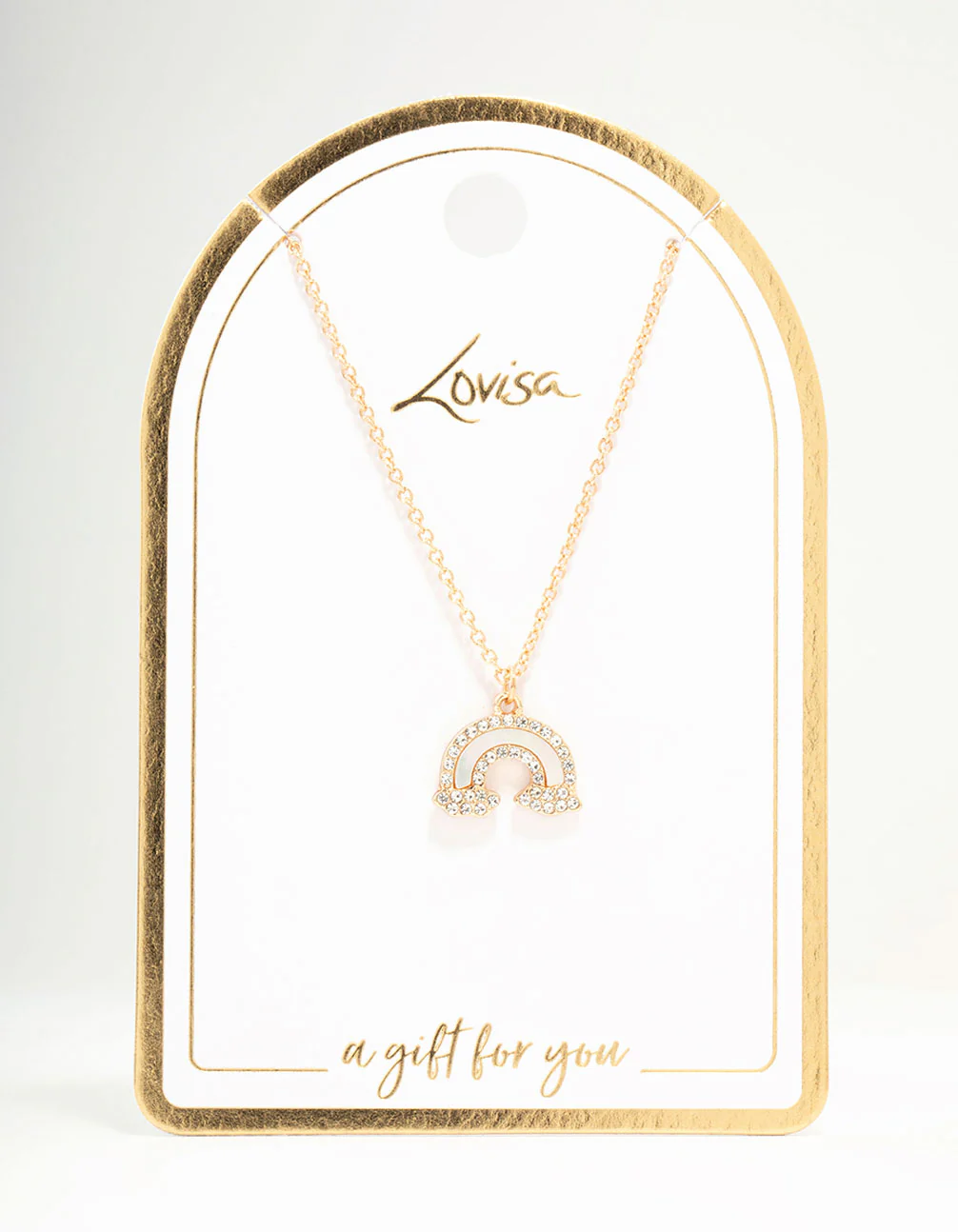 Gold Diamante Rainbow Necklace - Image 5