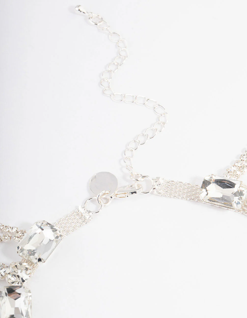 Silver Statement Diamante Tassel Choker - Image 2