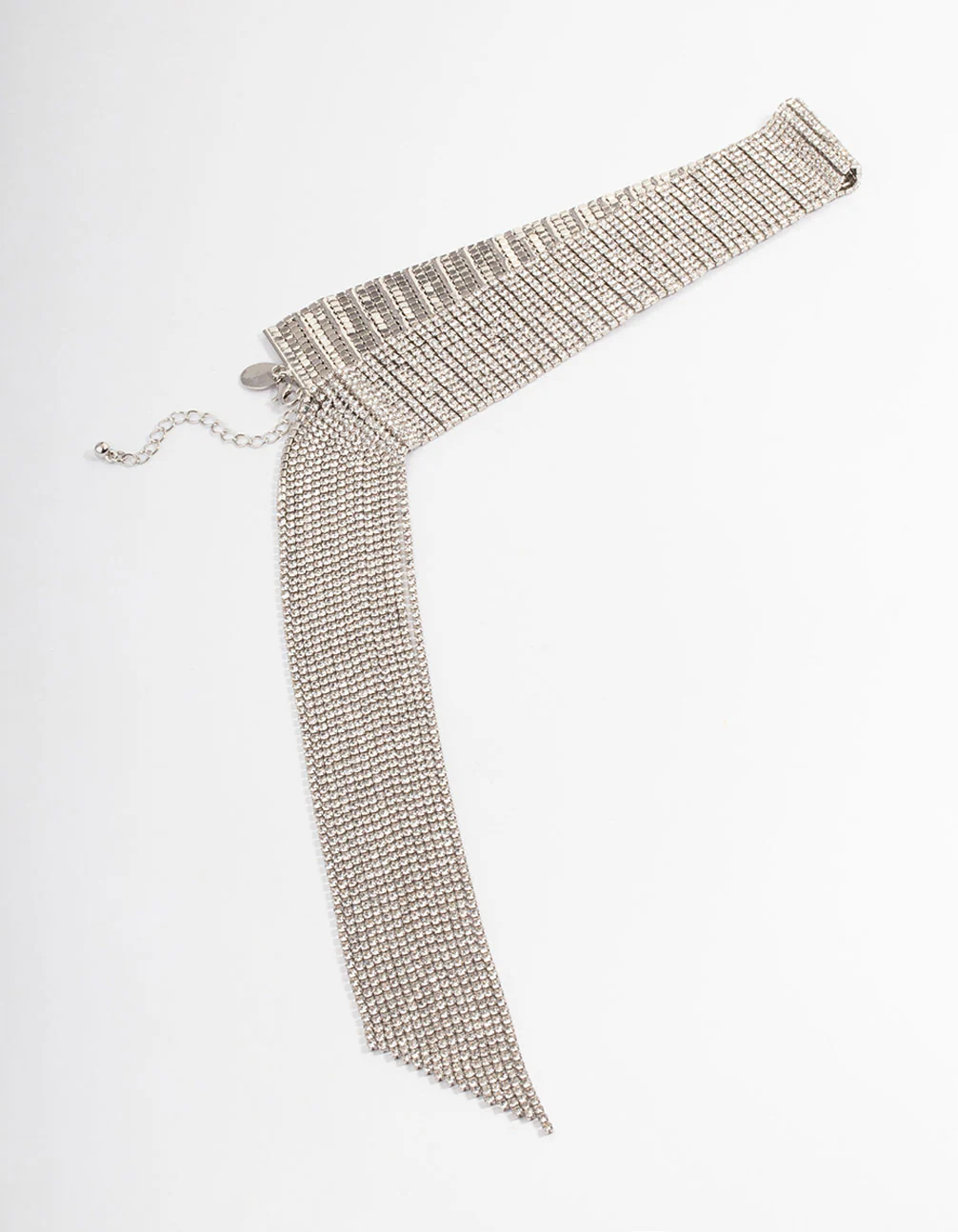 Silver Cup Chain Back Tassel Choker - Image 2
