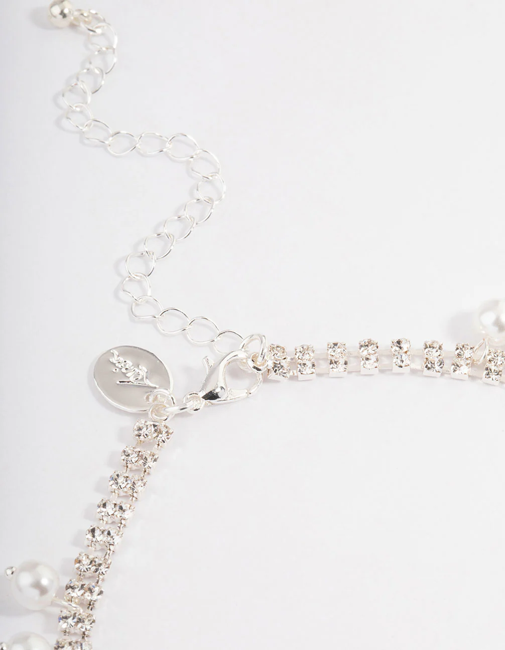 Silver Cup Chain Pearl Tassel Choker - Image 3