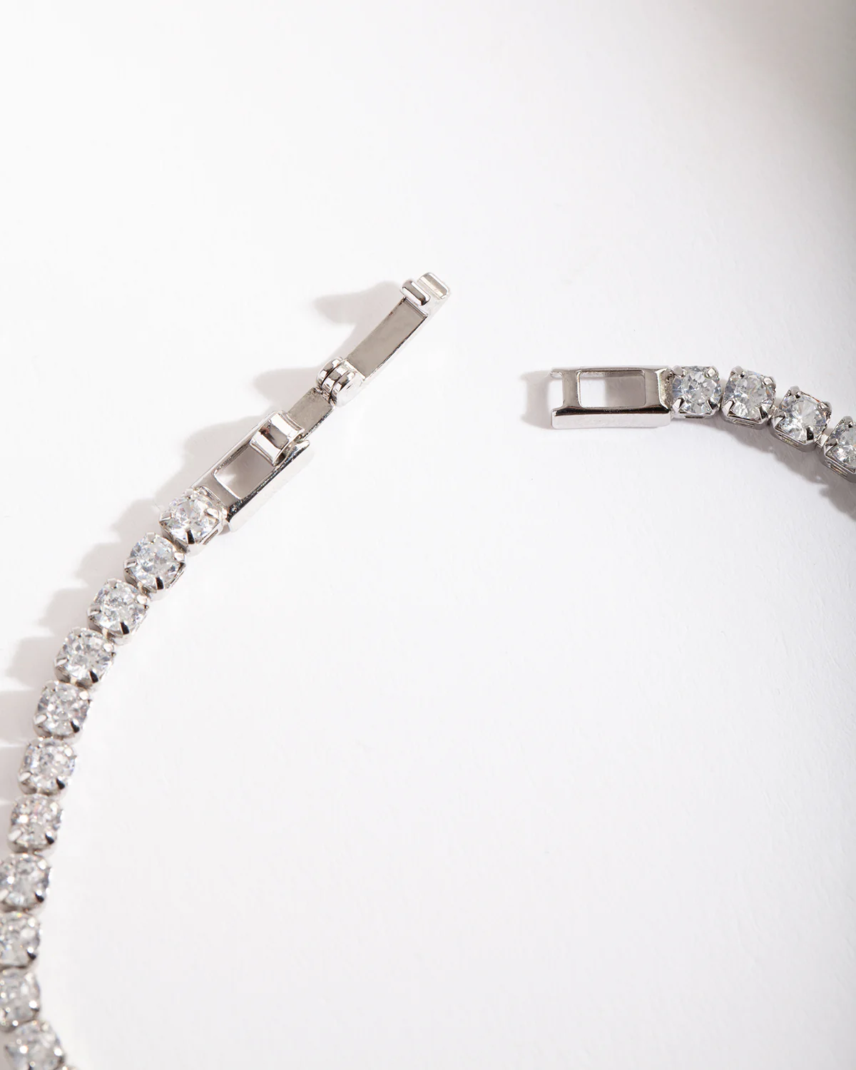Silver Diamond Simulant Earring & Bracelet Set - Image 3