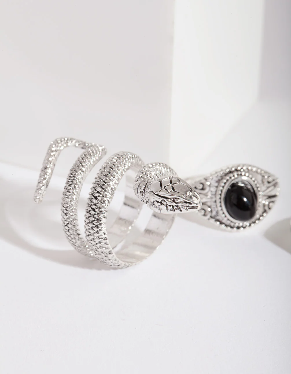 Antique Silver Bohemian Snake Ring Pack - Image 2