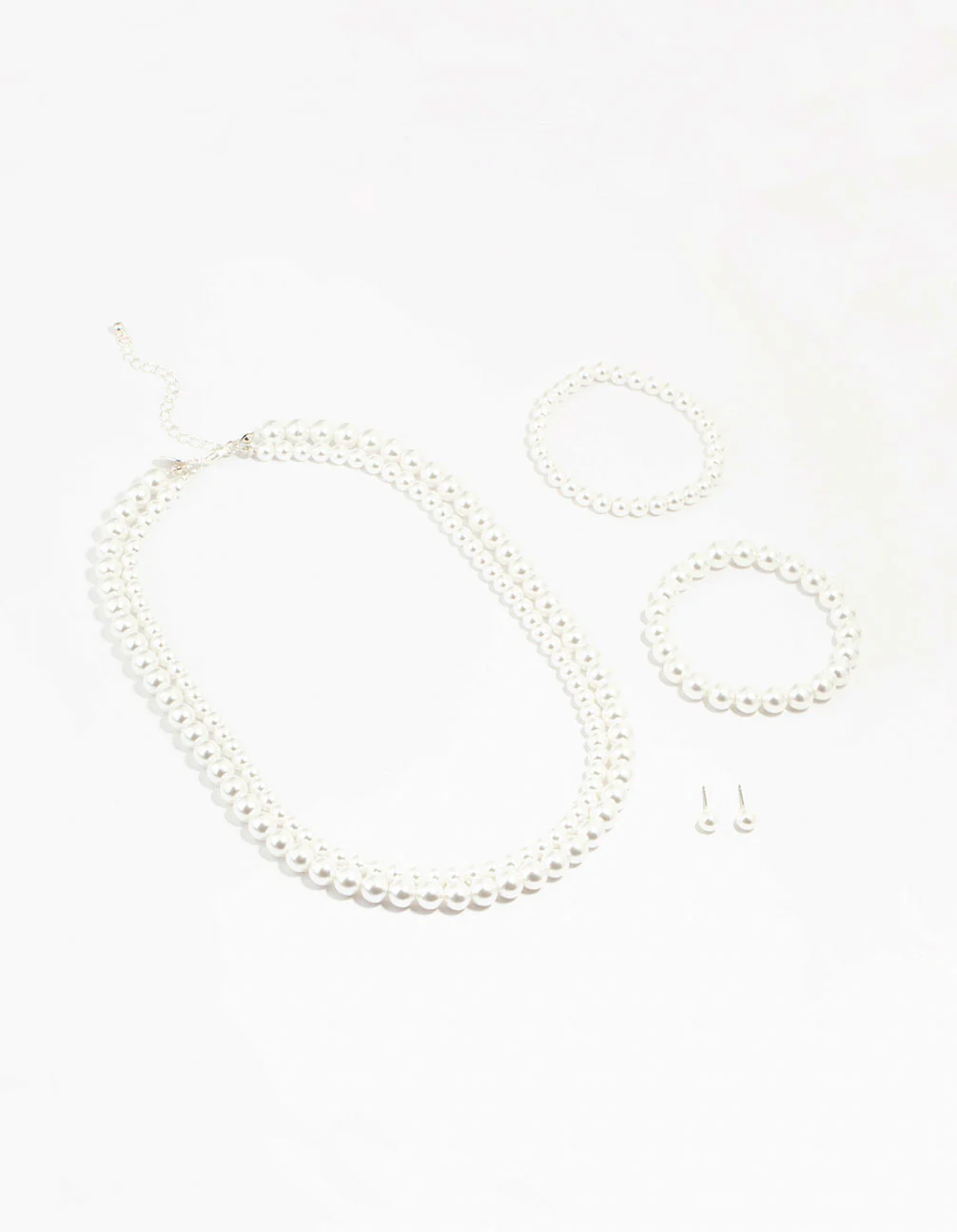 Double Beaded Strand Pearl Jewellery Set - Image 2