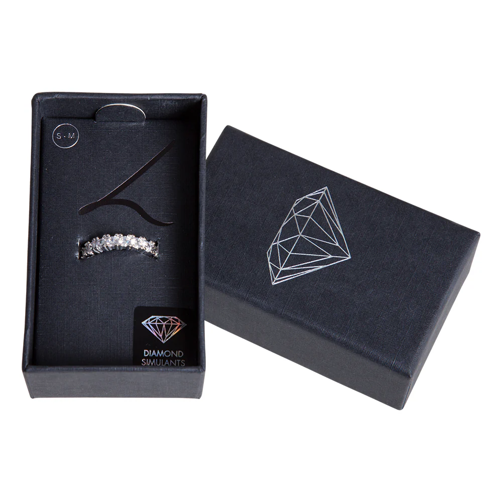 Diamond Simulant Gem Band Ring - Image 2